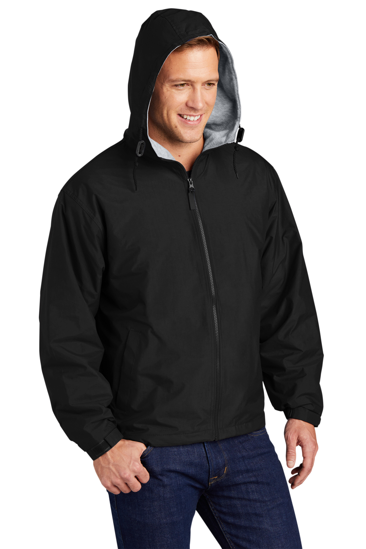 Port authority lined outlet hooded team jacket