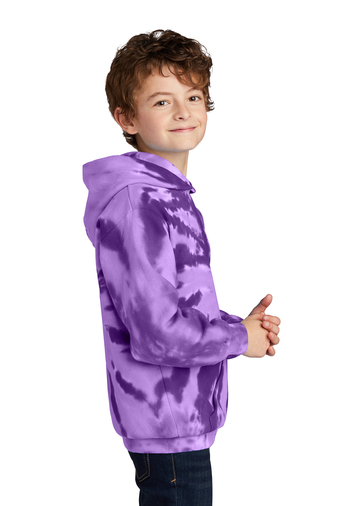 Port & Company Tie-Dye Pullover Hoodie - Purple, Cotton Blend Fleece, Hand-Dyed For Unique Look