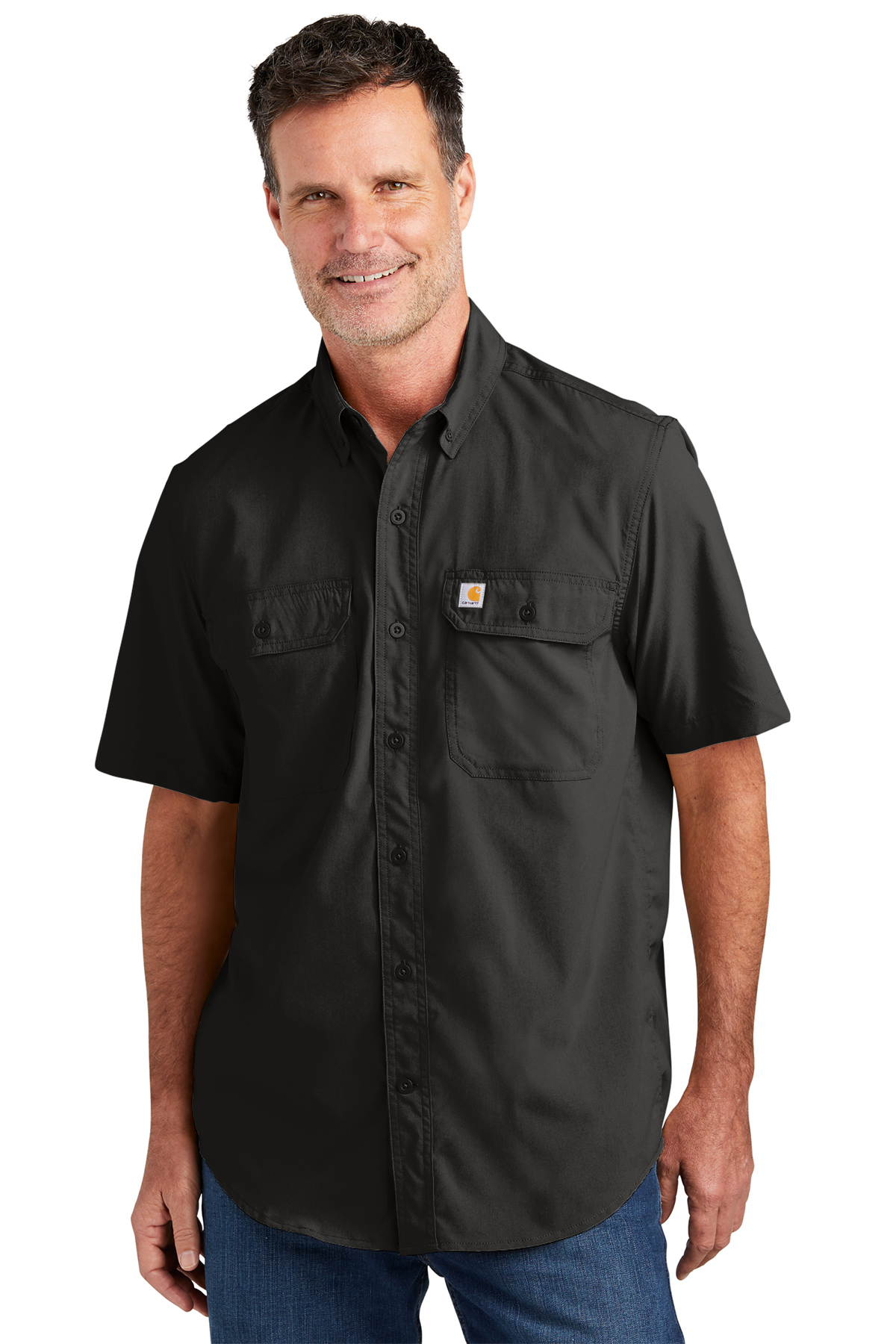 Carhartt Men's Black Force Solid Short-Sleeve Shirt