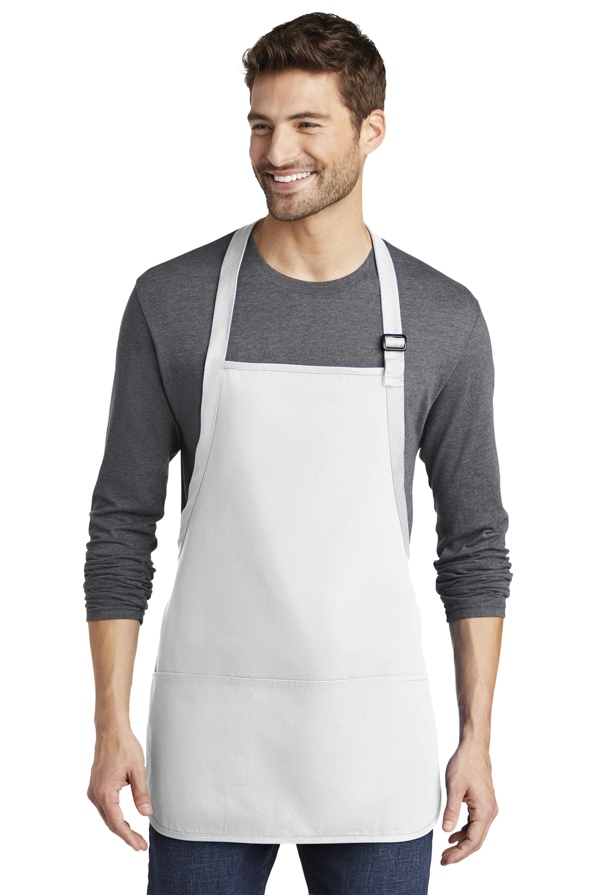 Port Authority Medium-Length Apron with Pouch Pockets | Product 