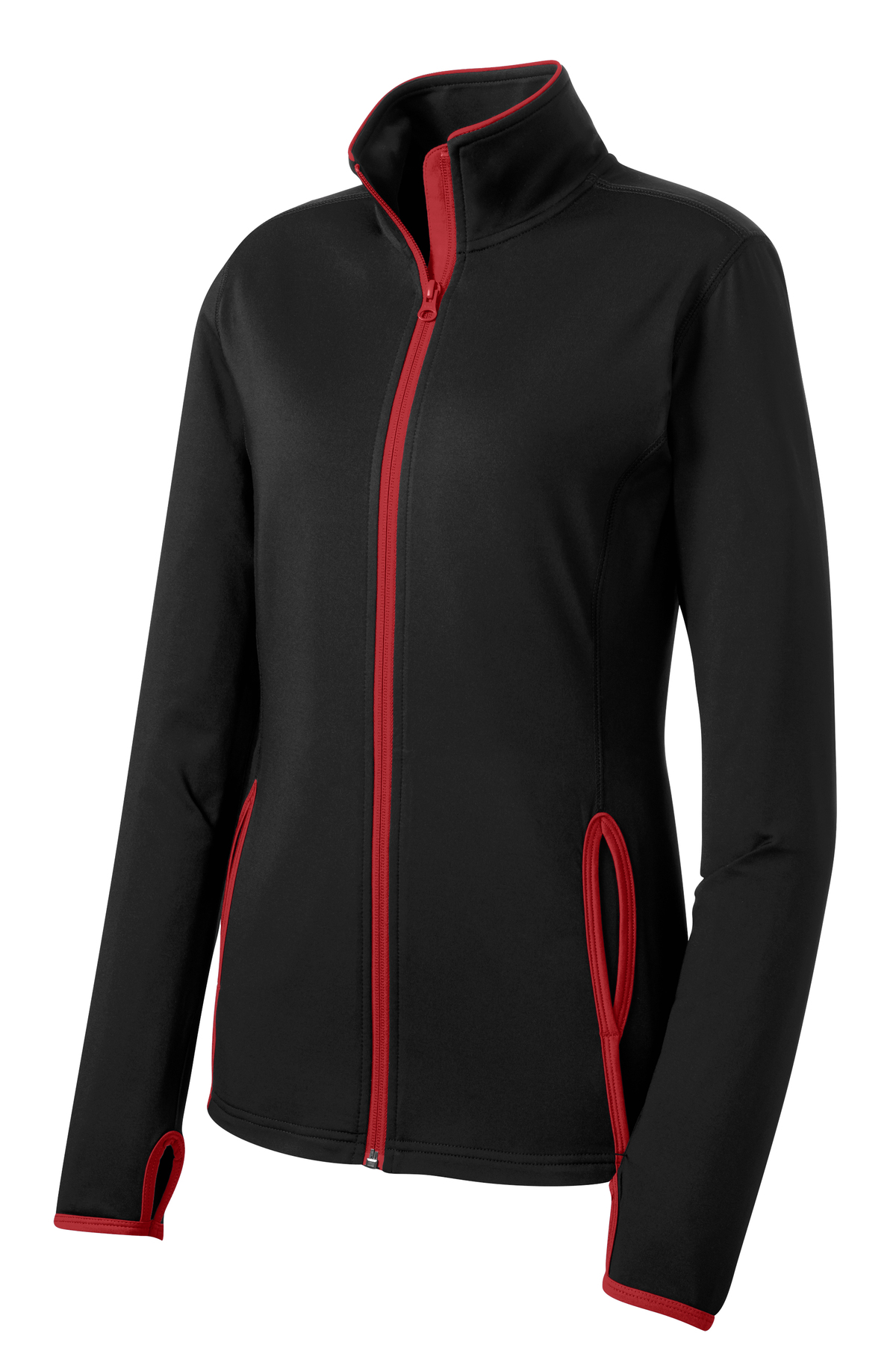 Sport-Tek Ladies Sport-Wick Stretch Contrast Full-Zip Jacket 