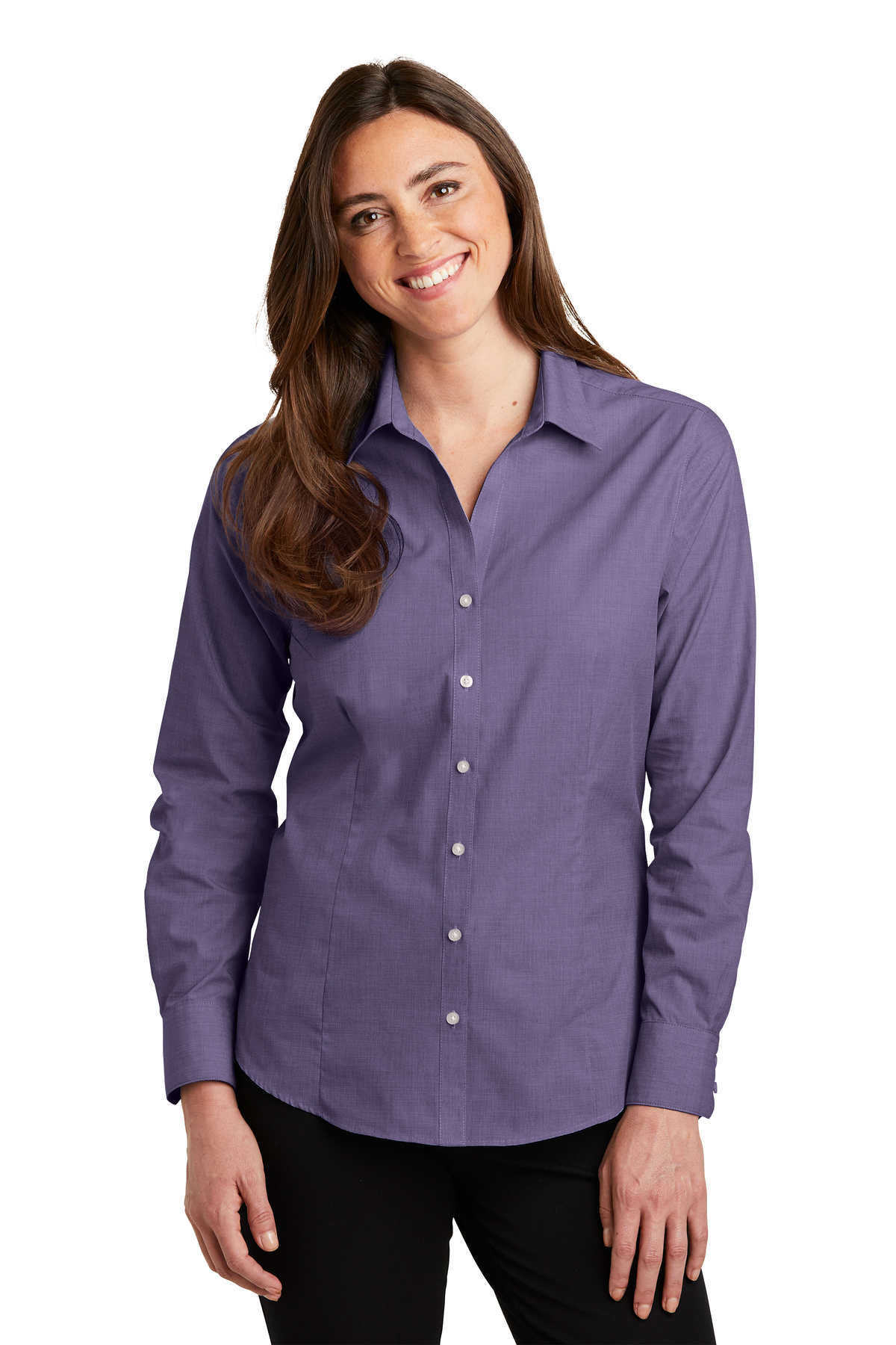 Port Authority Ladies Crosshatch Easy Care Shirt | Product | SanMar