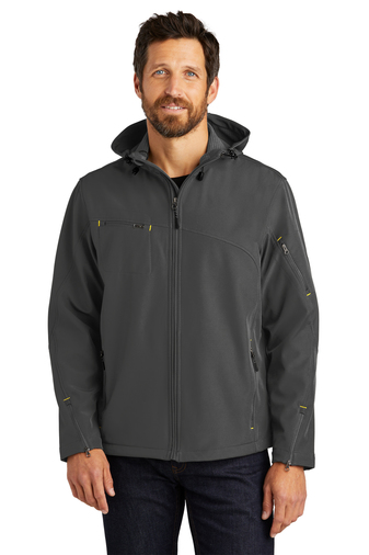 Port Authority Textured Hooded Soft Shell Jacket | Product | Port Authority