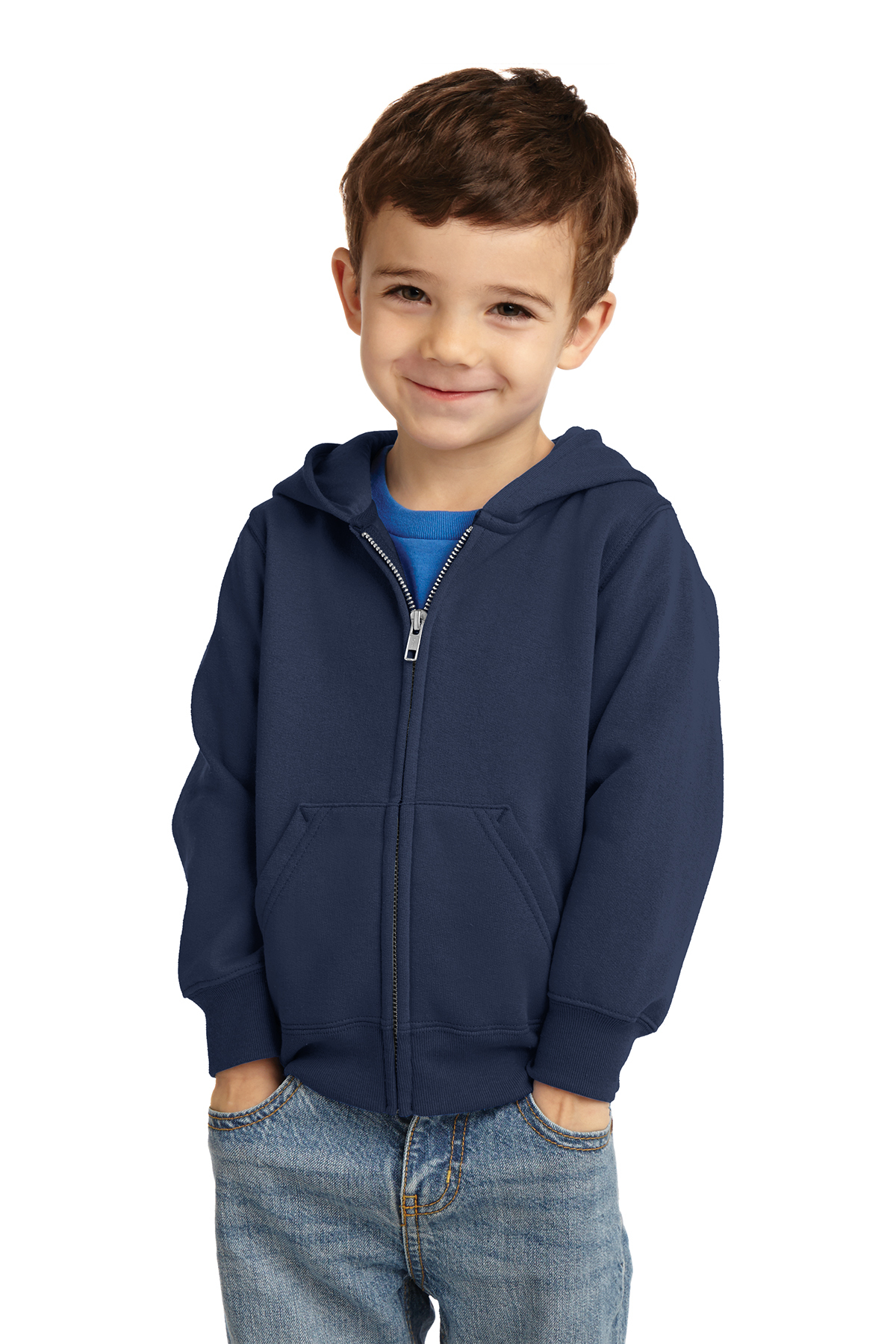 Port & Company Toddler Core Fleece Full-Zip Hooded Sweatshirt | Product |  SanMar
