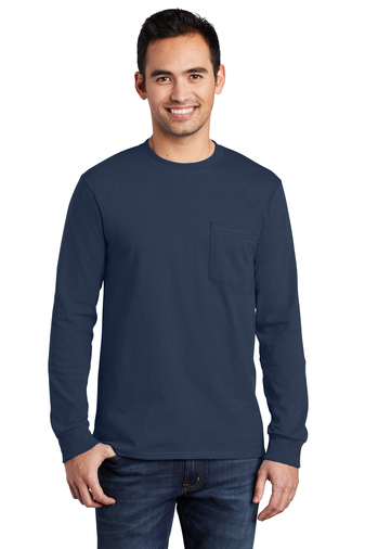 Port & Company Long Sleeve Essential Pocket Tee | Product | Company Casuals