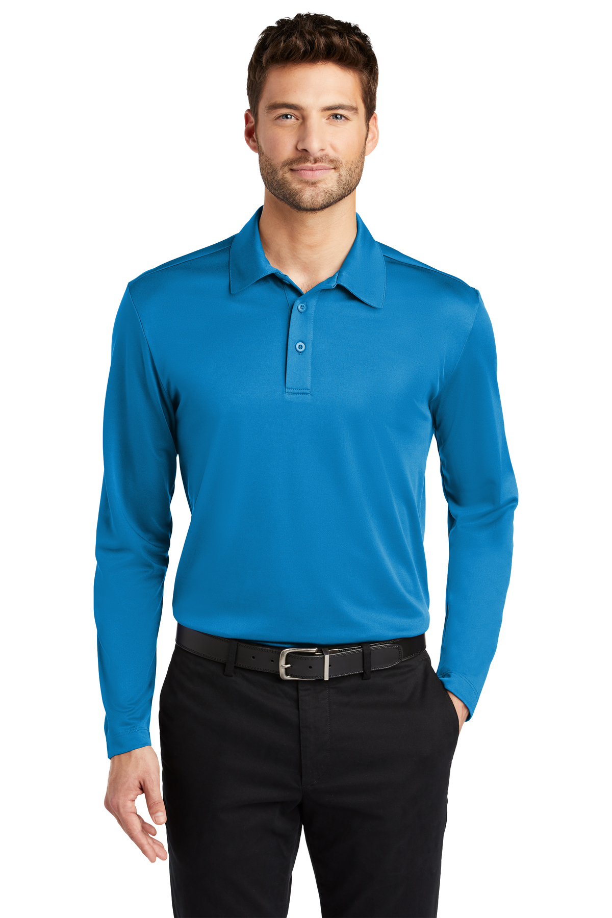 Port Authority Silk Touch Performance Long Sleeve Polo Product Port Authority