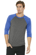 BELLA+CANVAS<sup>&#174;</sup> Unisex 3/4-Sleeve Baseball Tee