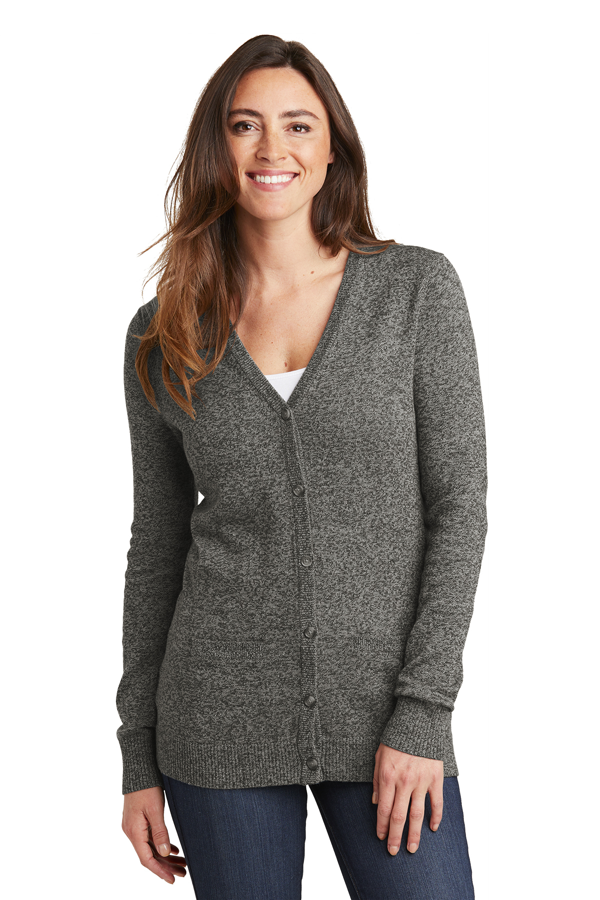 Grey marled top cardigan