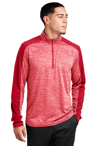 Sport-Tek PosiCharge Electric Heather Colorblock 1/4-Zip Pullover ...