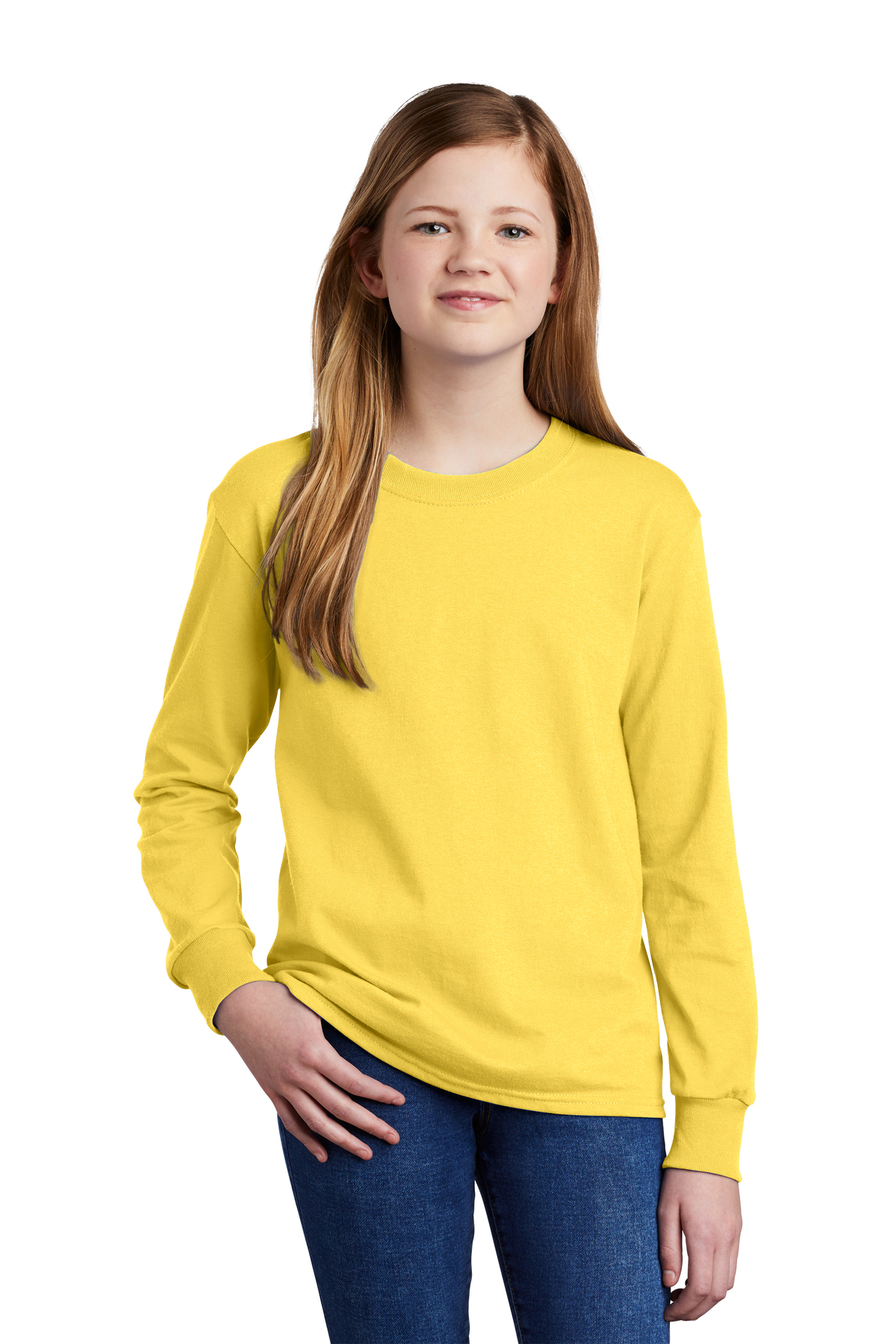 Port & Company Youth Long Sleeve Core Cotton Tee | Product | SanMar
