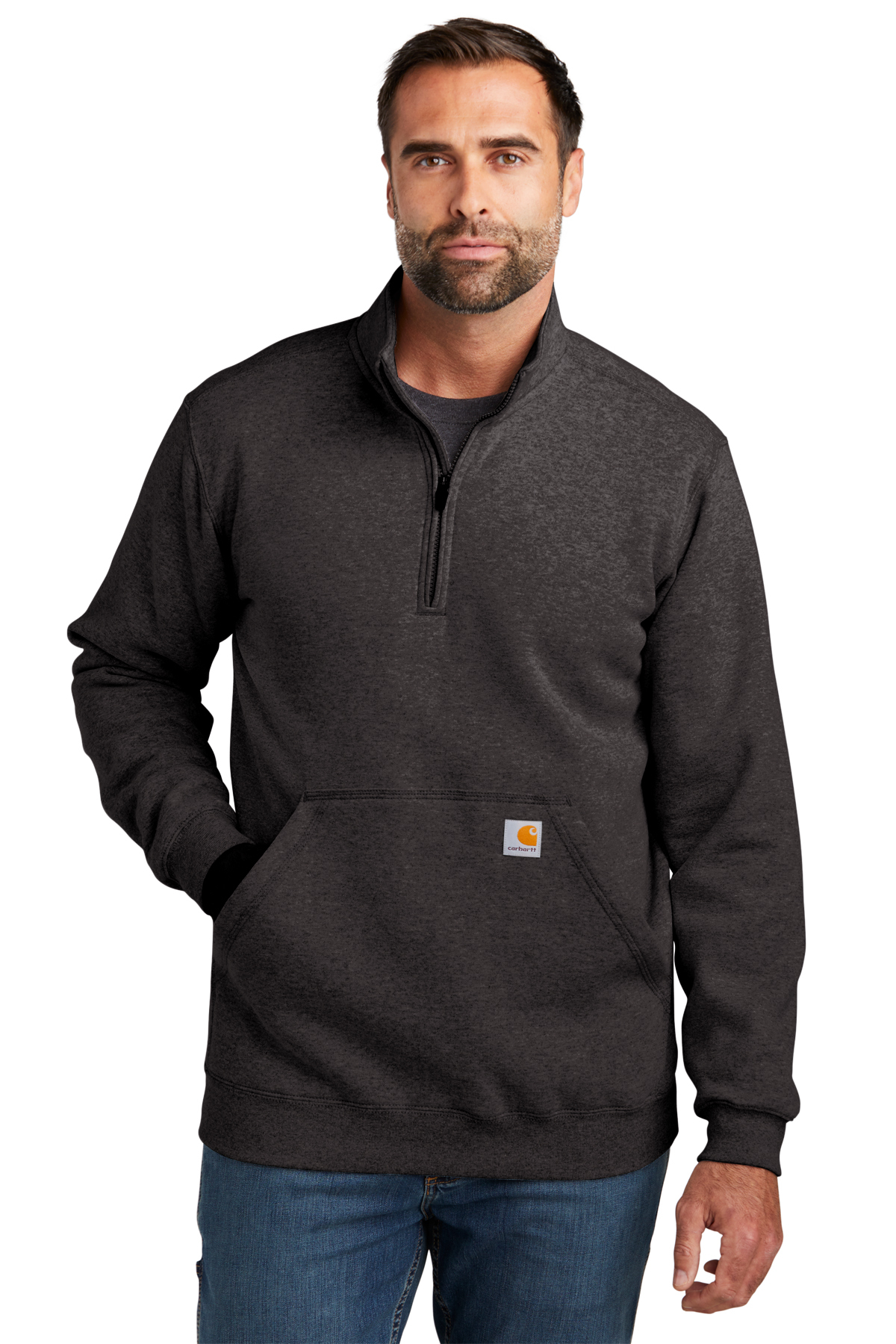 Carhartt 105294 Midweight 1/4-Zip Mock Neck Sweatshirt - New Navy