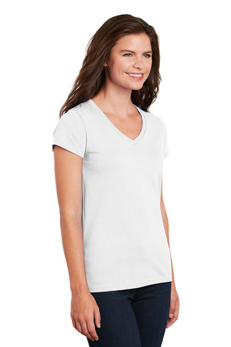 Gildan Ladies Heavy Cotton 100% Cotton V-Neck T-Shirt | Product | SanMar