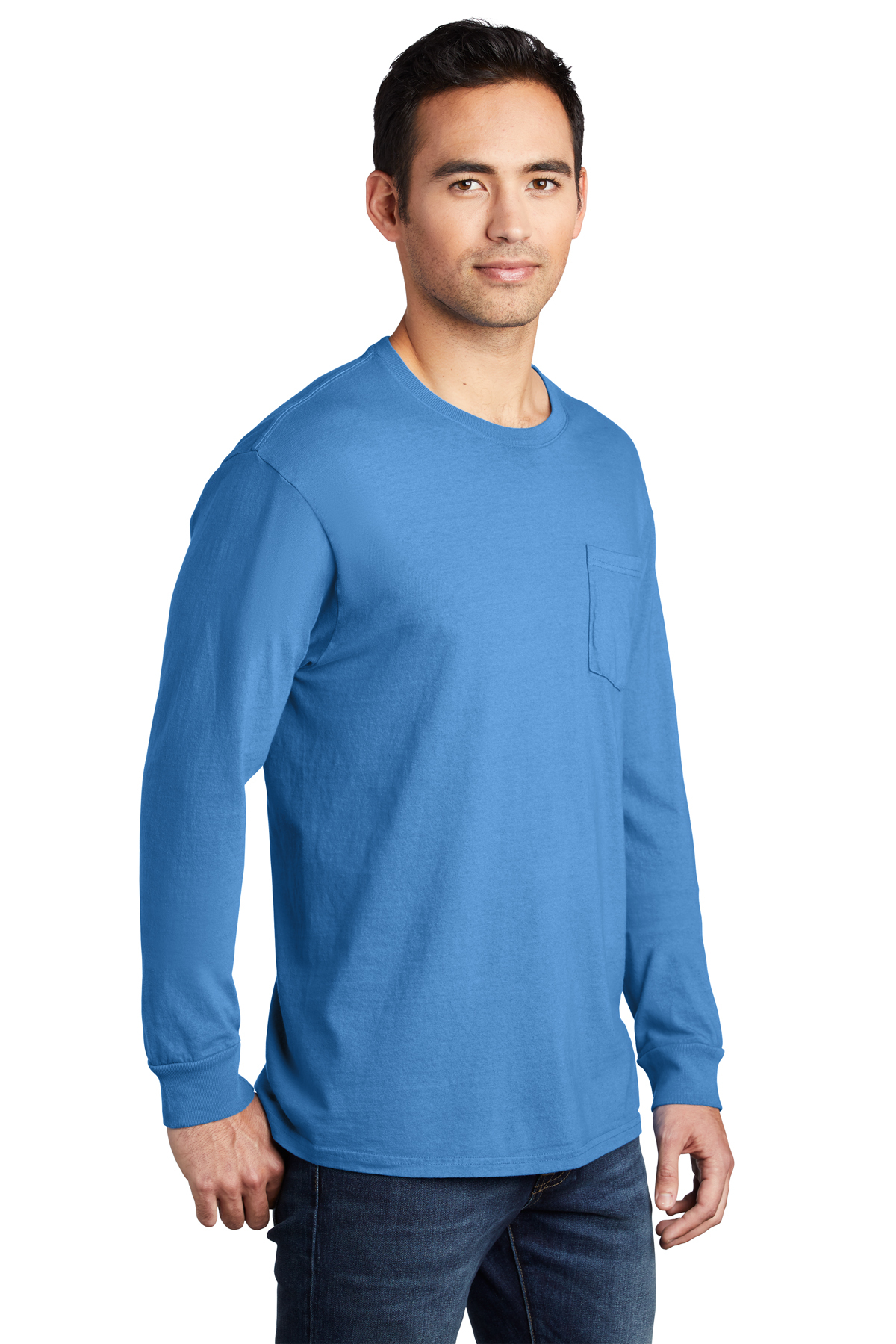 Port & Company Beach Wash Garment-Dyed Long Sleeve Pocket