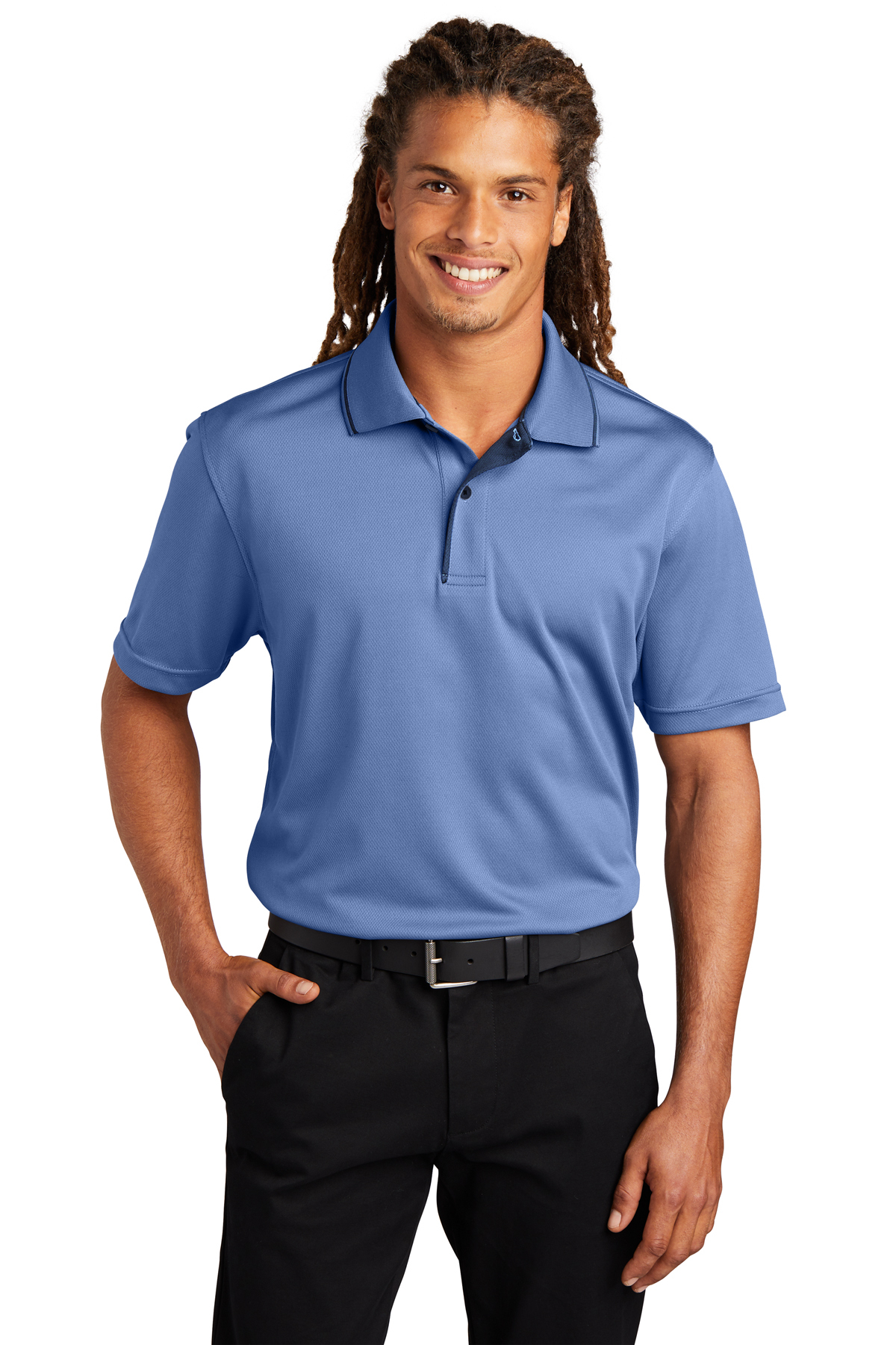Sport-Tek Dri-Mesh Polo with Tipped Collar and Piping, Product