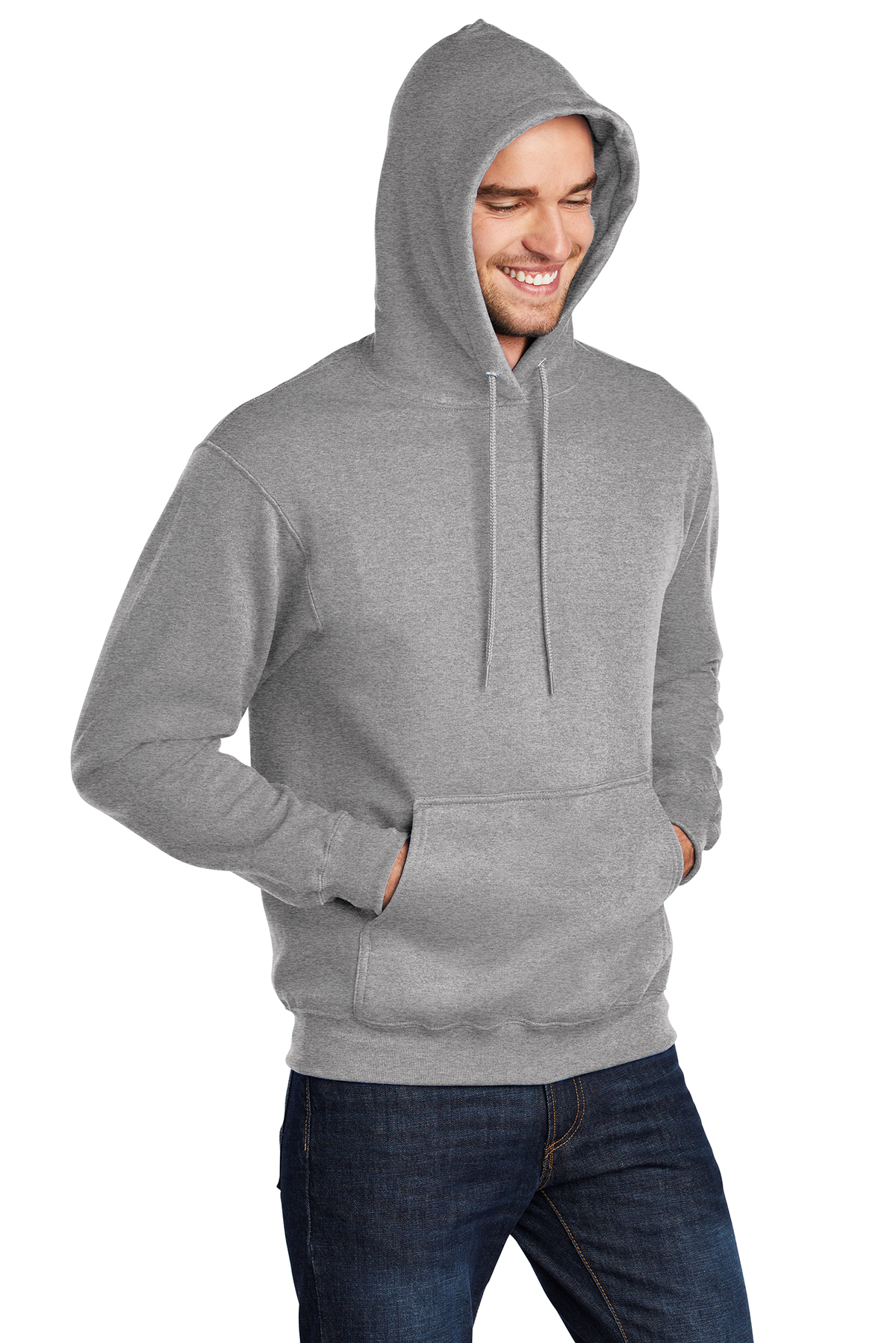 The BMW Store - Port & Company Core Fleece Pullover Hooded Sweatshirt White - Black BMW FC - DTF