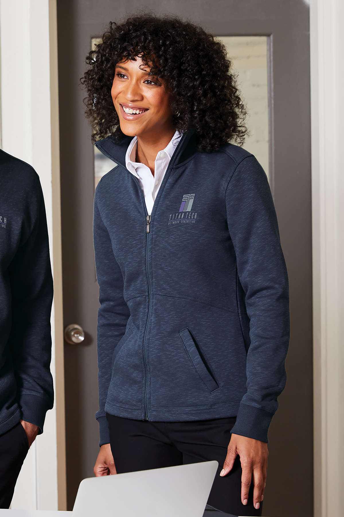 | Ladies Authority SanMar | Jacket Port Product Full-Zip Fleece Slub