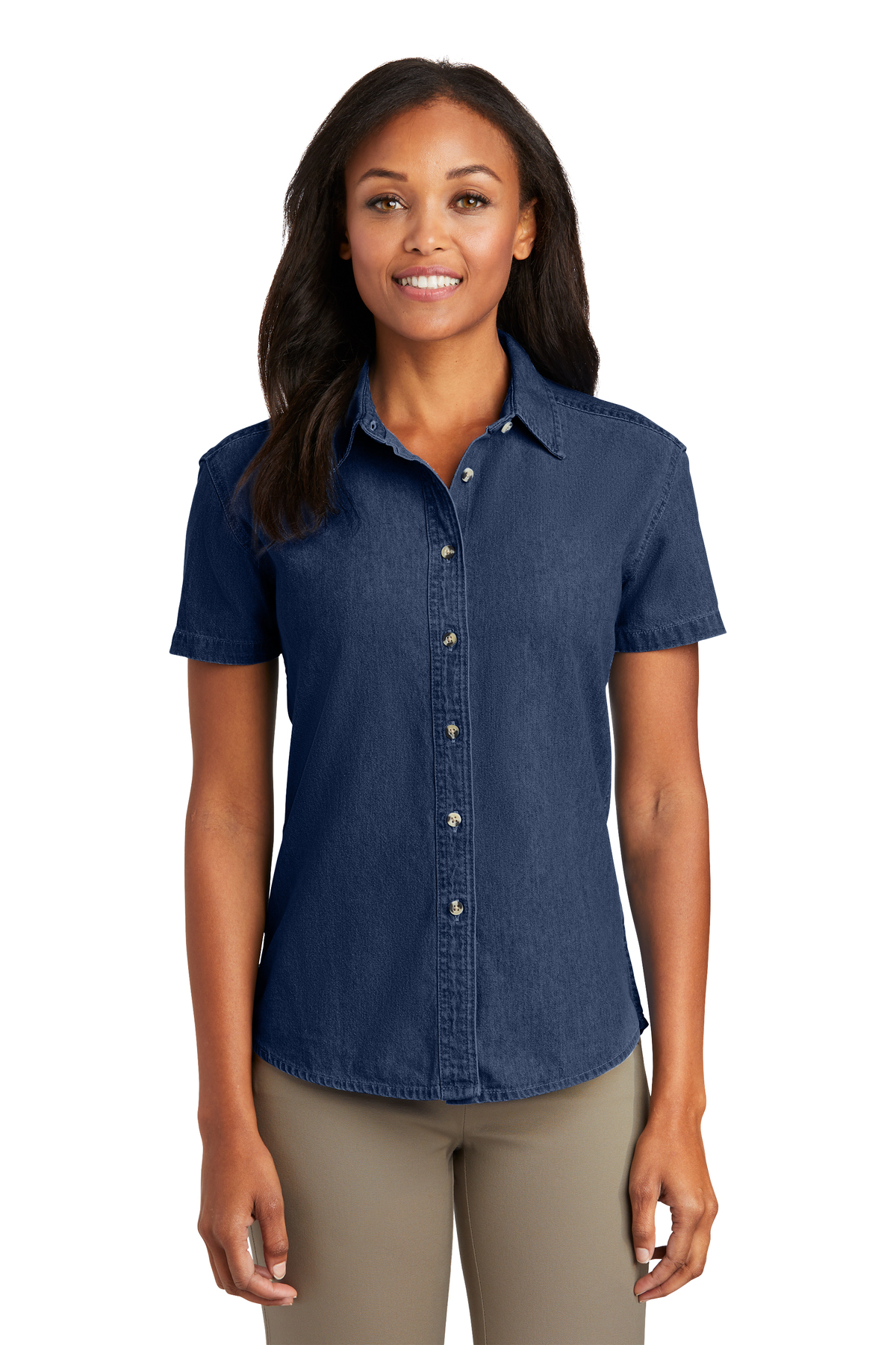 Faharra Shirt - Recycled Cotton Denim Shirt in Mid Blue Acid Wash | Showpo  USA