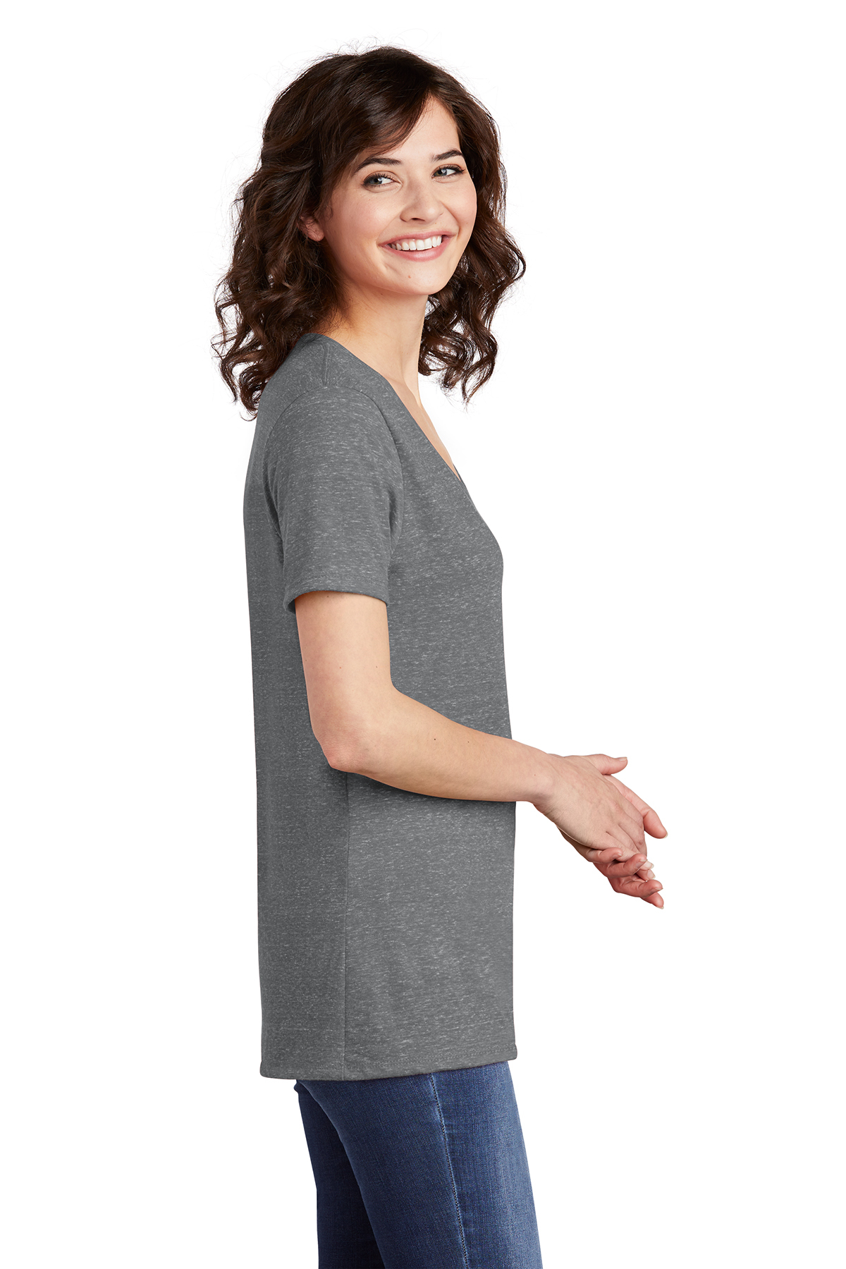 Jerzees Women's Snow Heather Jersey V-Neck T-Shirt | Product | SanMar