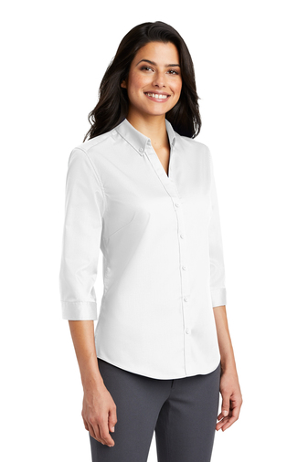 Port Authority Ladies 3/4-Sleeve SuperPro Twill Shirt | Product | SanMar