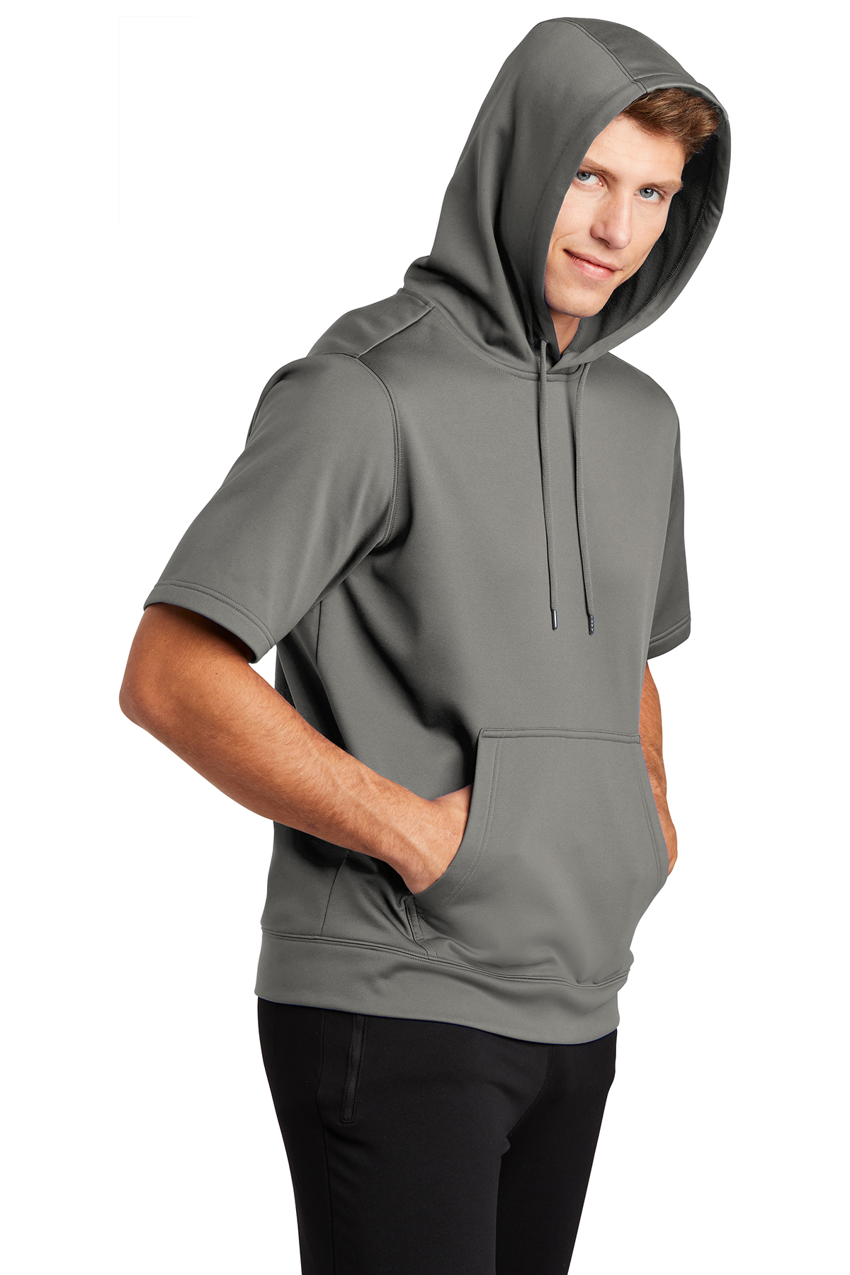 Sport-Tek Sport-Wick Fleece Short Sleeve Hooded Pullover | Product ...