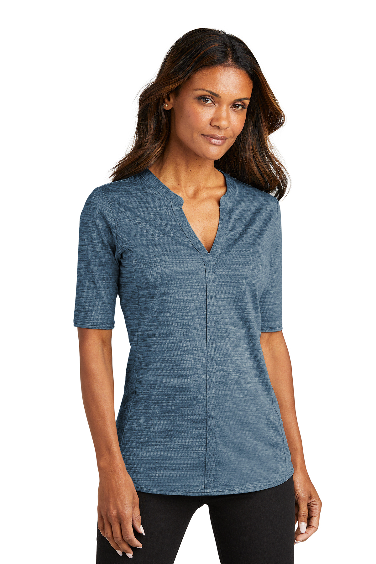 Port Authority Women's Stretch Heather Open Neck Top | Product | Port  Authority