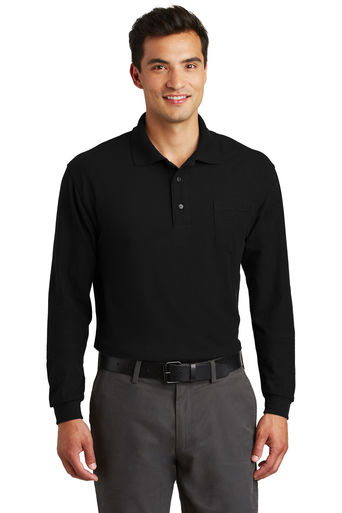 K500LS Mens Port Authority Long Sleeve Silk Touch Polo 