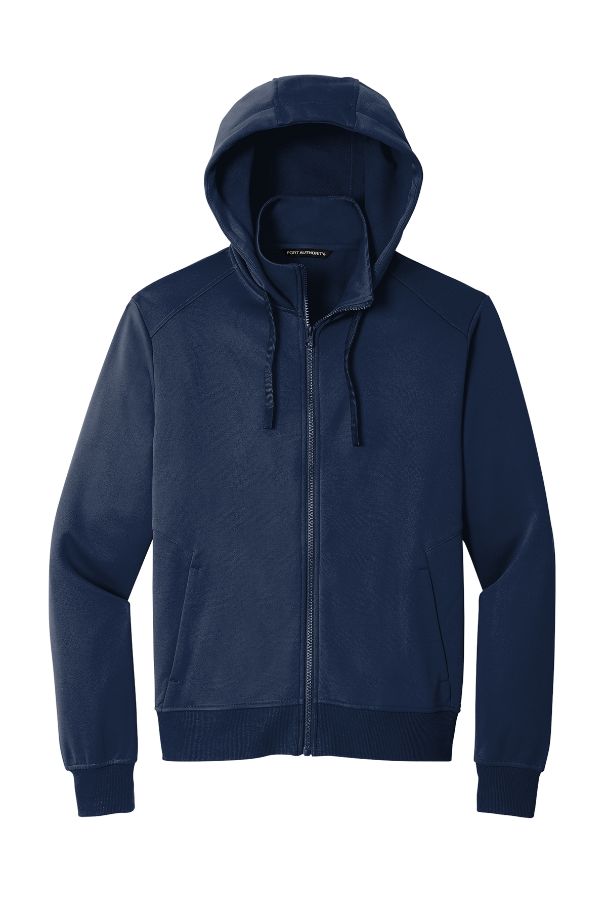 Navy blue jacket with hood hot sale