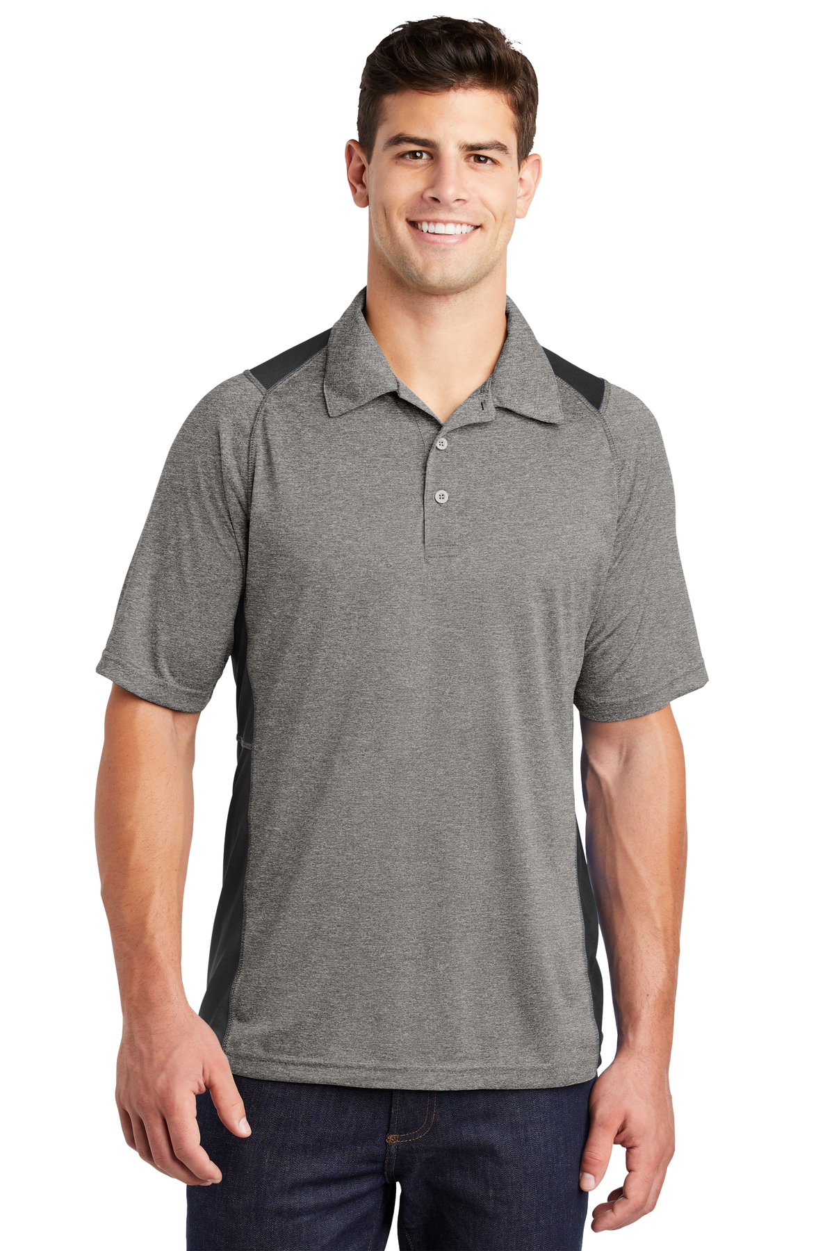 Sport-Tek Heather Colorblock Contender Polo | Product | SanMar