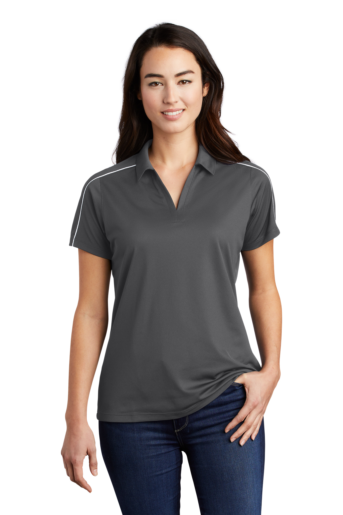 | Sport-Tek<SUP>®</SUP> Product Piped Polo Ladies Sport-Wick<SUP>®</SUP> Micropique