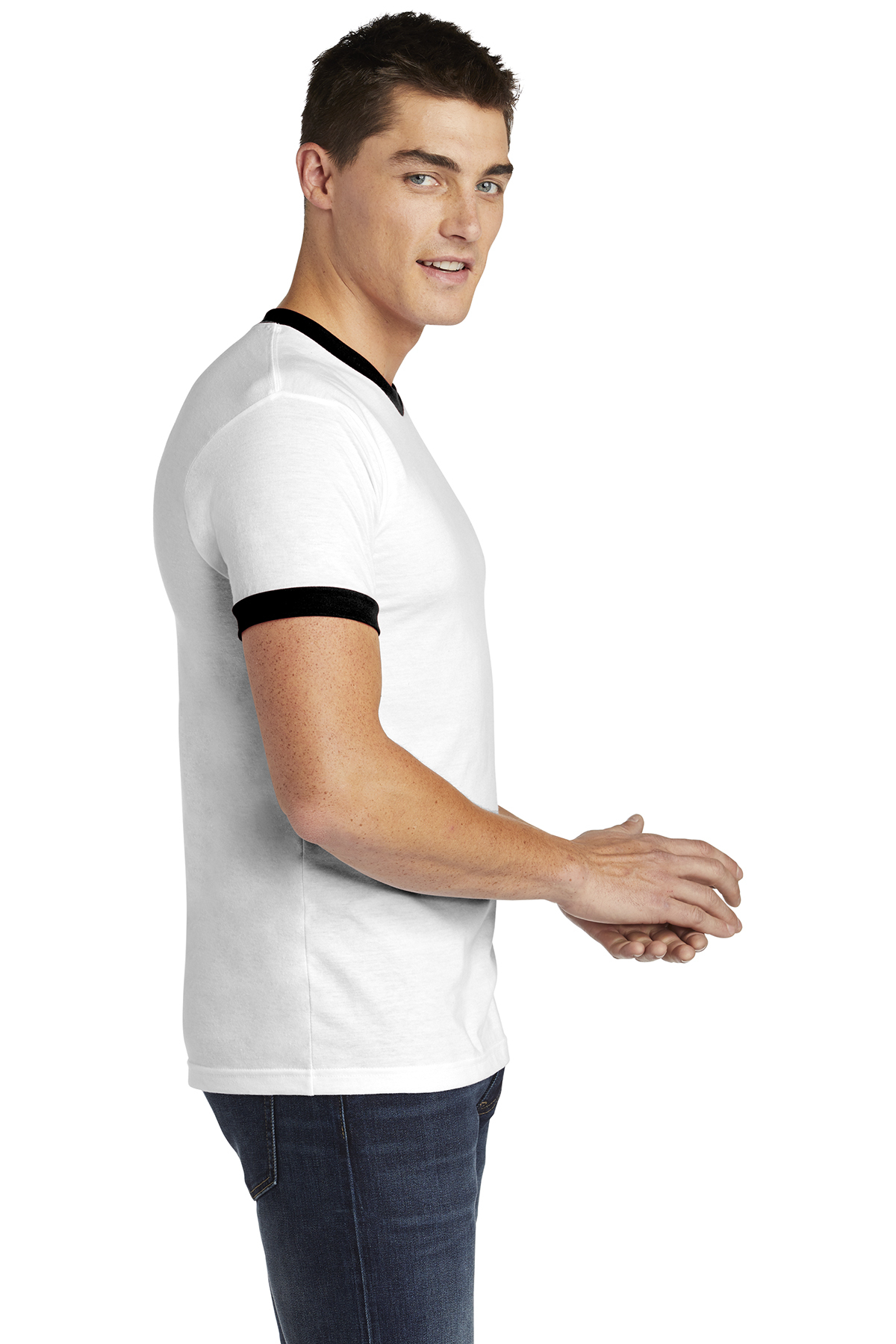 American Apparel Fine Jersey Ringer T-Shirt | Product | SanMar