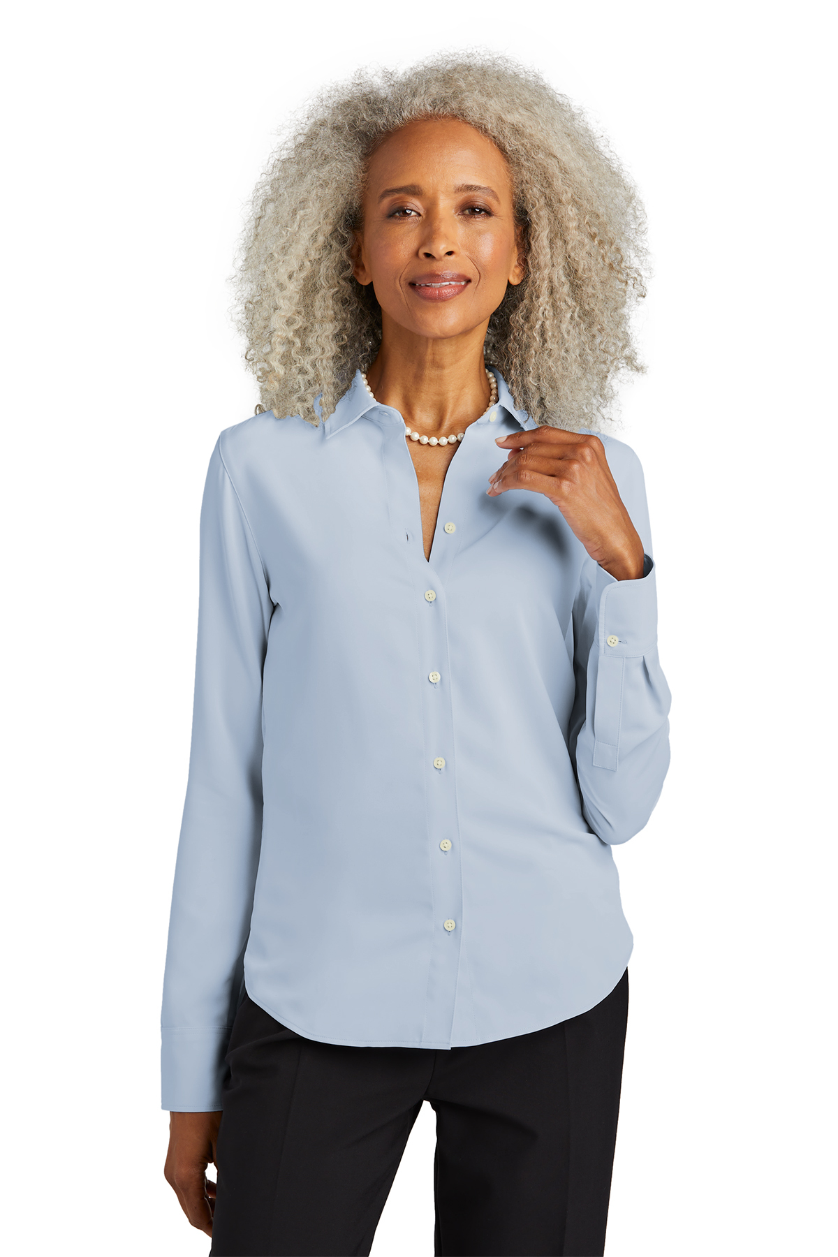 Brooks Brothers Women’s Full-Button Satin Blouse | Product | SanMar