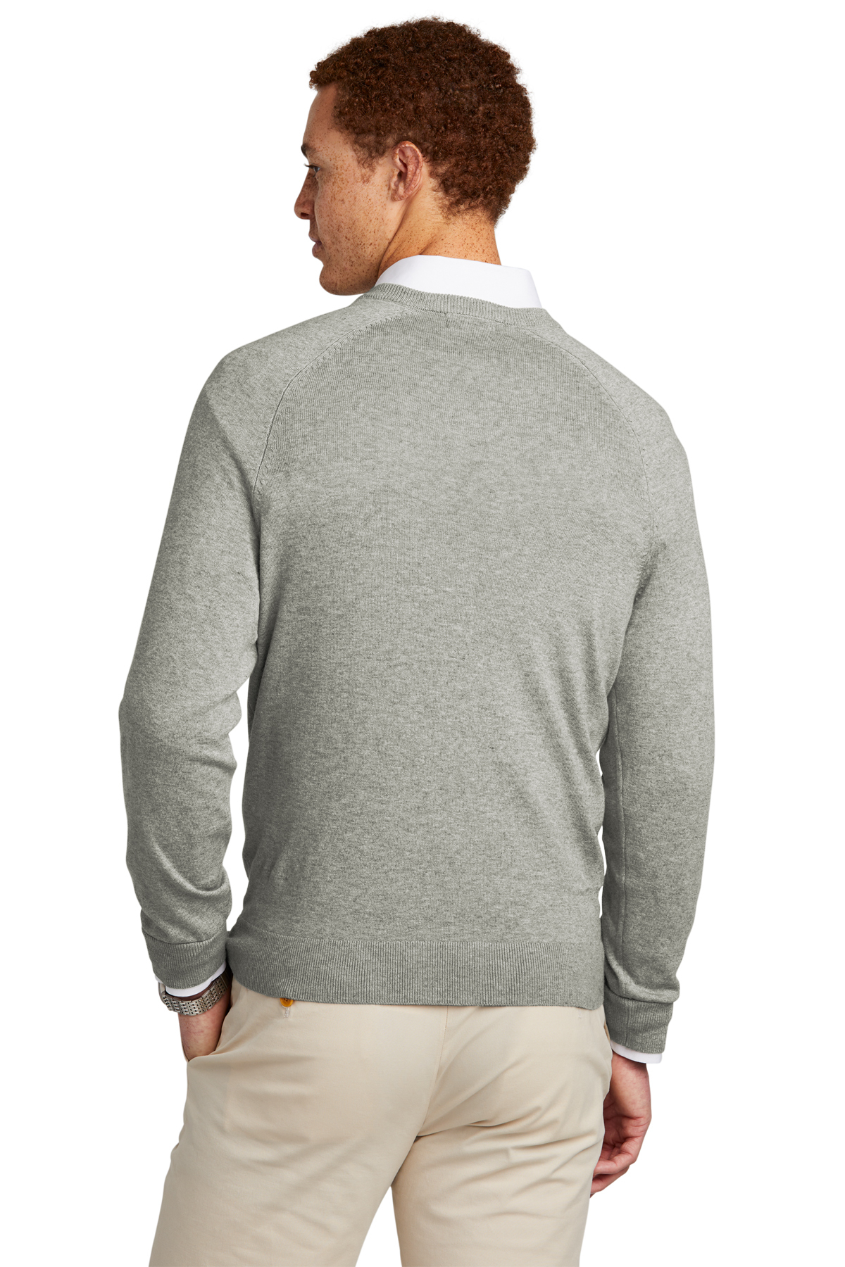 Brooks Brothers Cotton Stretch V-Neck Sweater | Product | SanMar