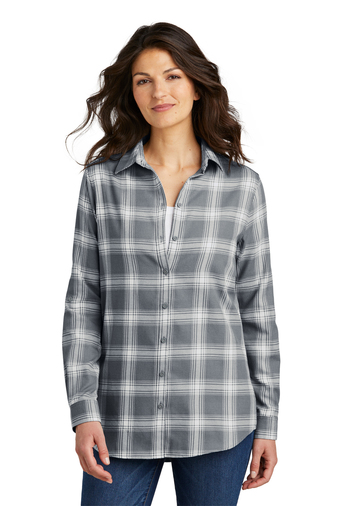 Port Authority Ladies Plaid Flannel Tunic | Product | SanMar