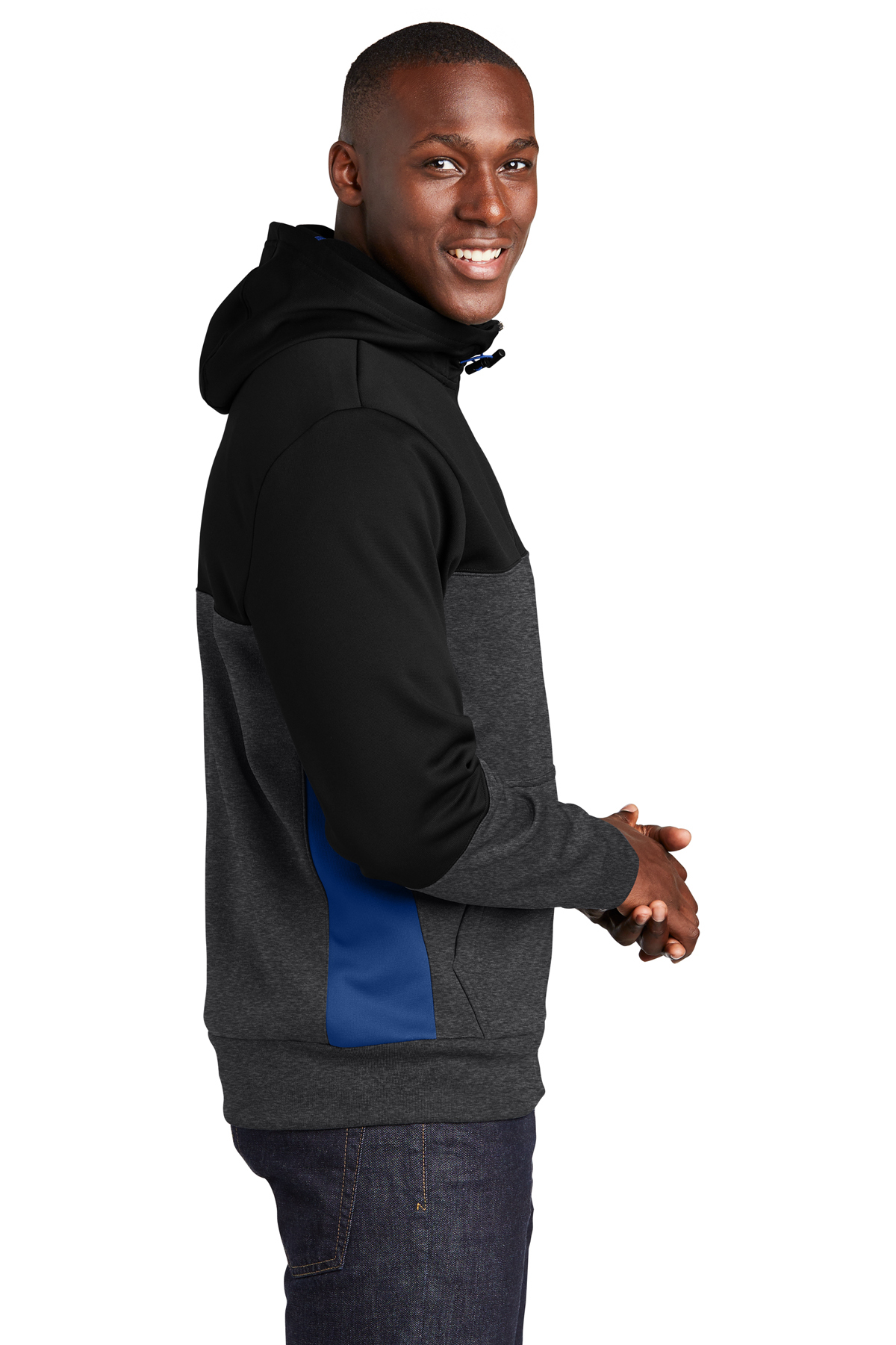 Sport-Tek Tech Fleece Colorblock Full-Zip Hooded Jacket | Product | SanMar