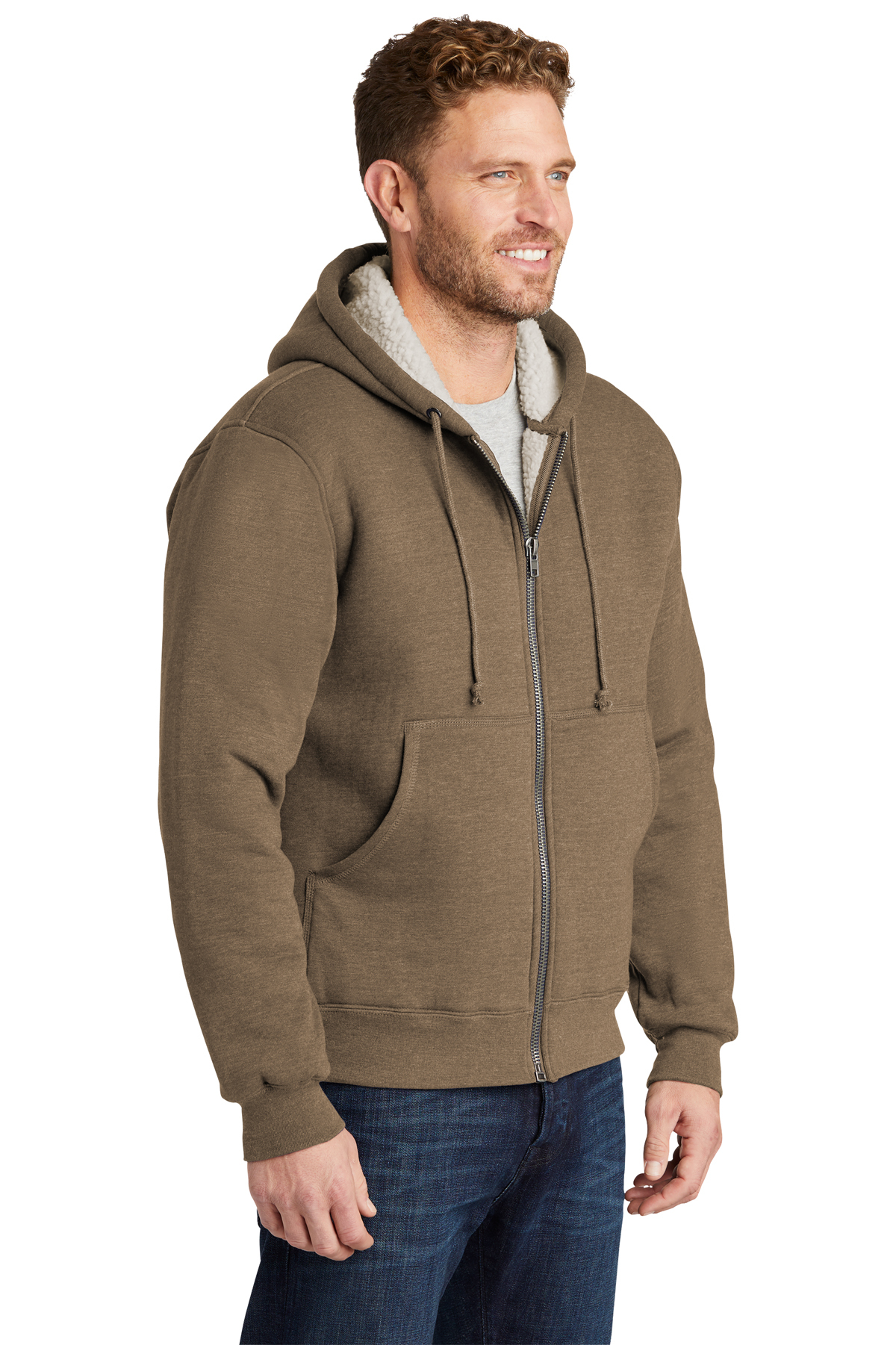 CornerStone® Heavyweight Sherpa-Lined Hooded Fleece Jacket ...