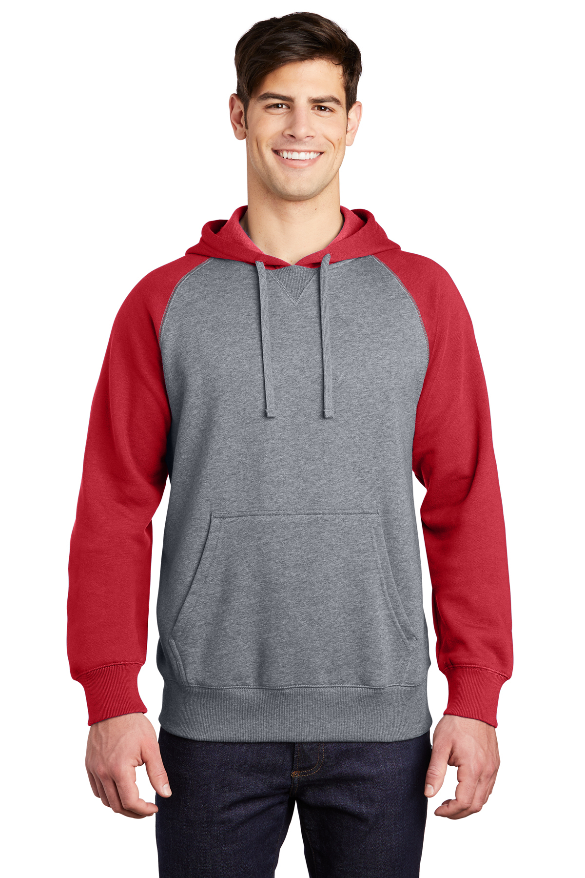 Sport-Tek Raglan Colorblock Pullover Hooded Sweatshirt | Product | SanMar