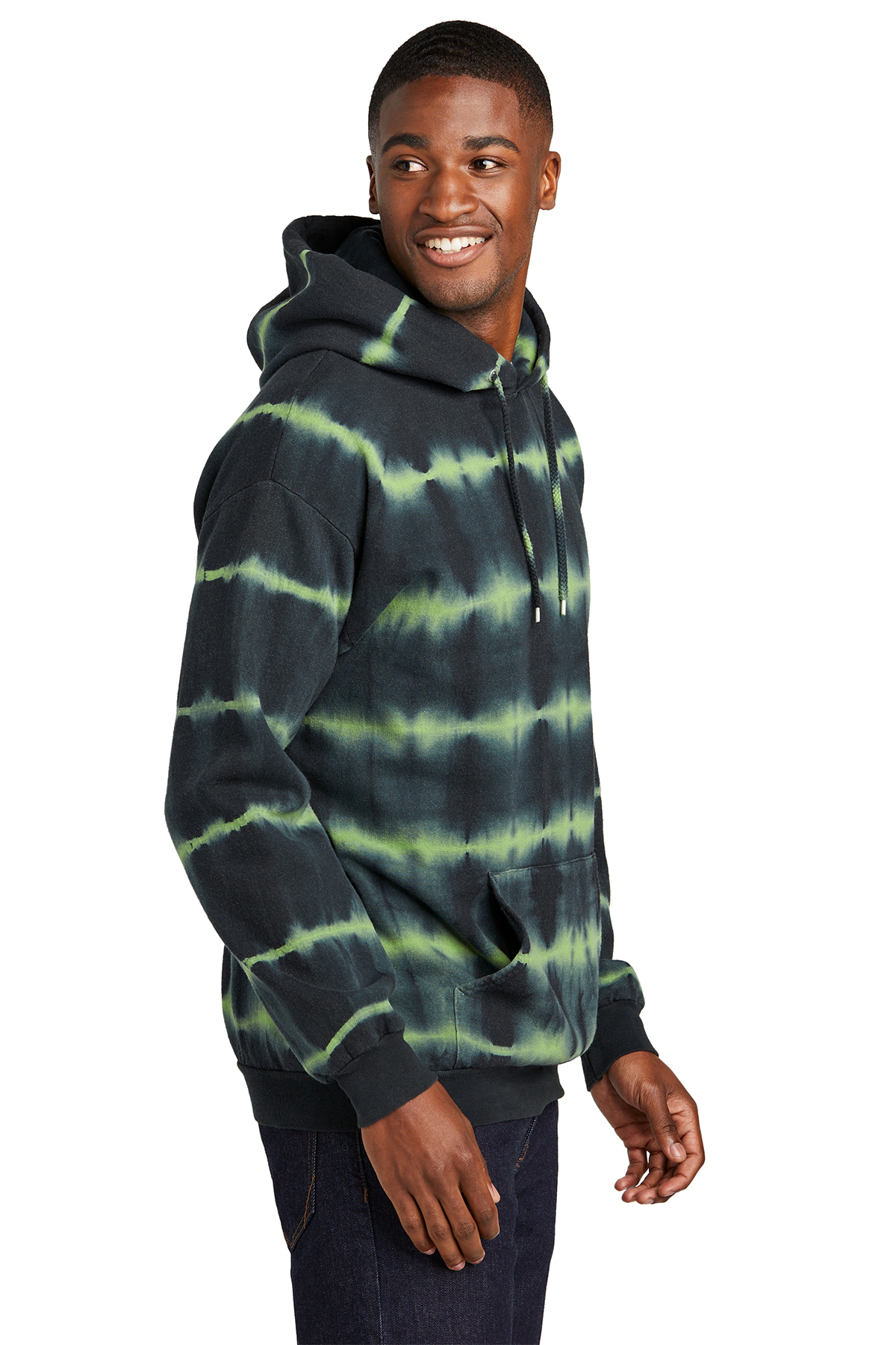 Black and green on sale tie dye hoodie