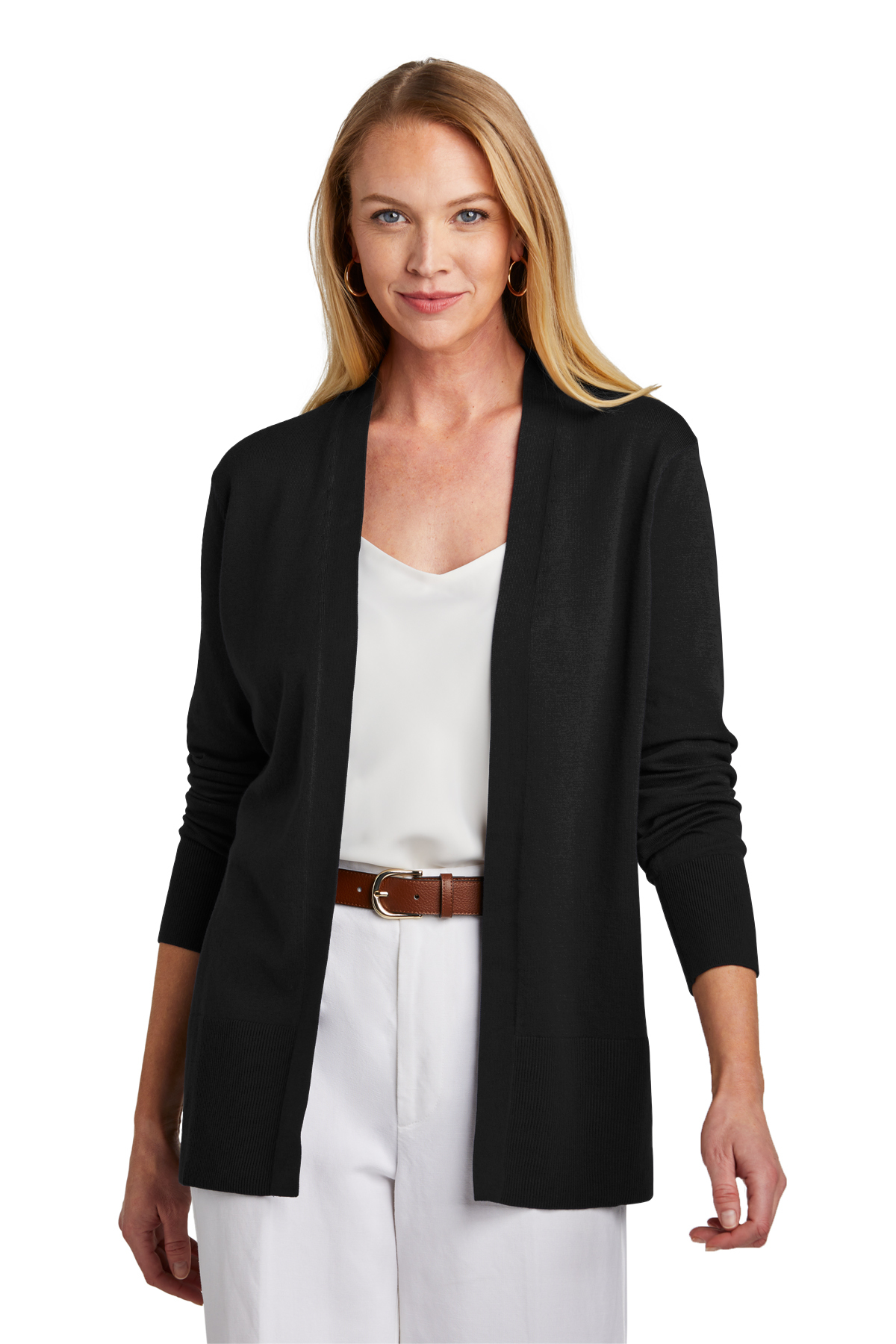 Brooks Brothers Women's Cotton Stretch Long Cardigan Sweater | Product |  SanMar