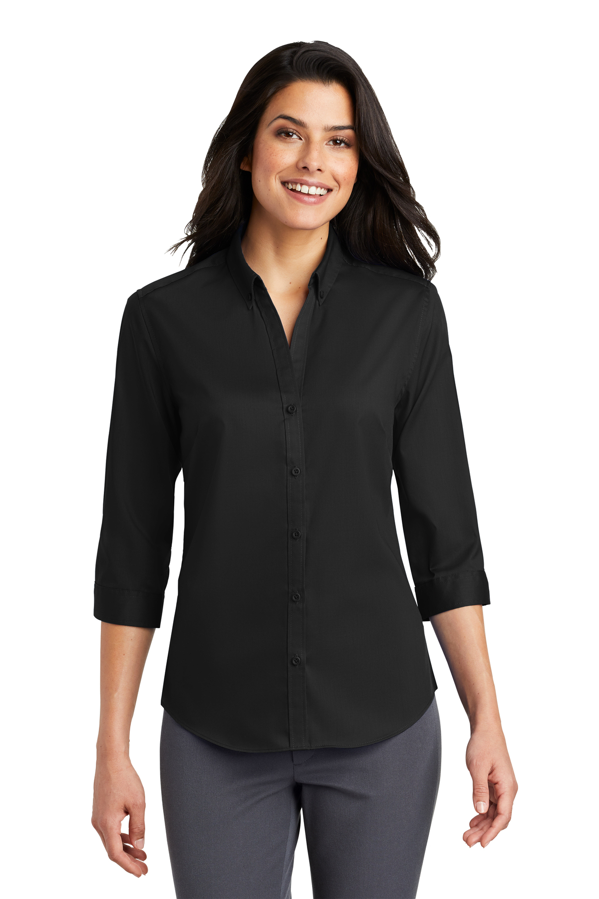 Port Authority Ladies 3/4-Sleeve SuperPro Twill Shirt | Product ...