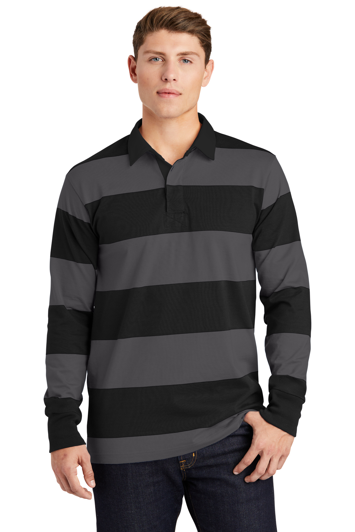 Sport-Tek ® Classic Long Sleeve Rugby Polo | Product | SanMar