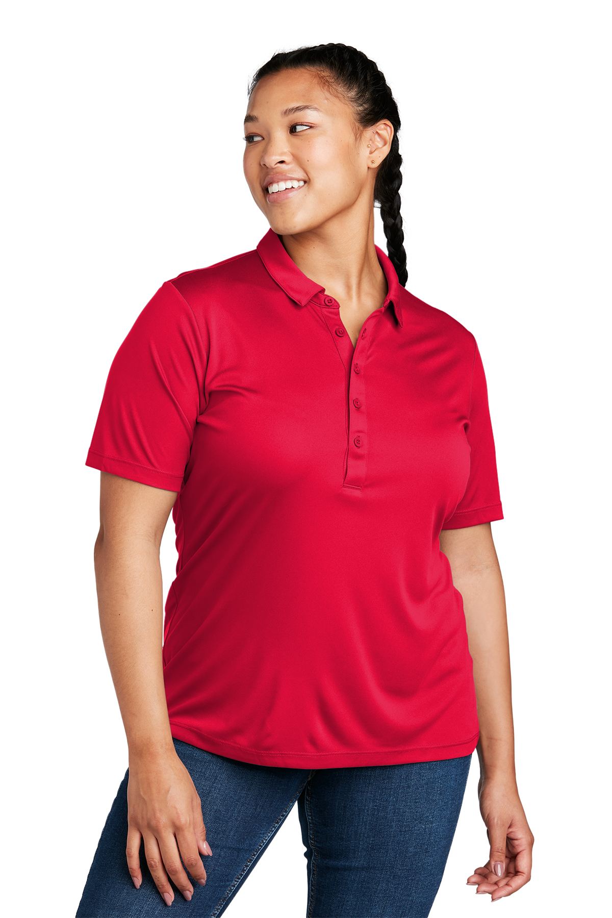 Womens red polo hot sale shirt plus size