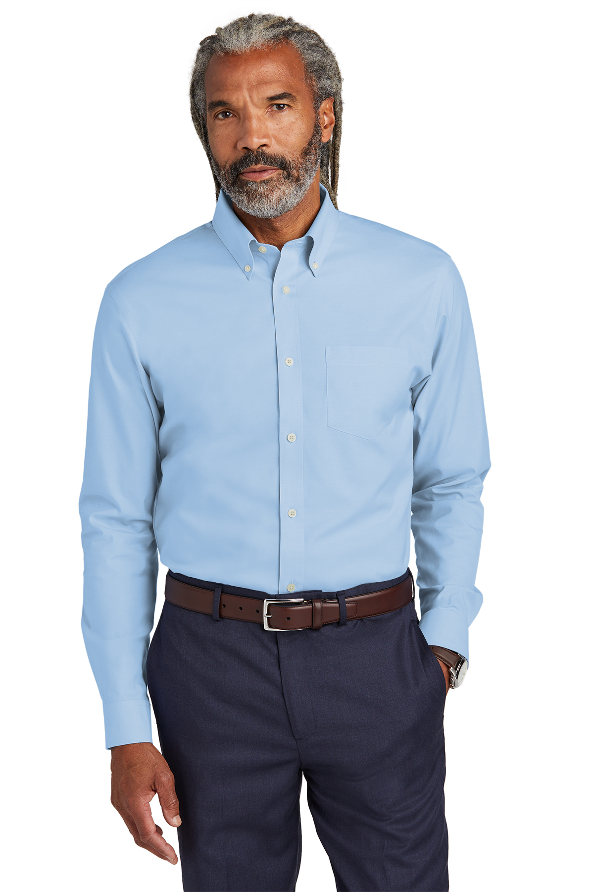 brooks brothers wrinkle-free stretch pinpoint shirt | product | sanmar
