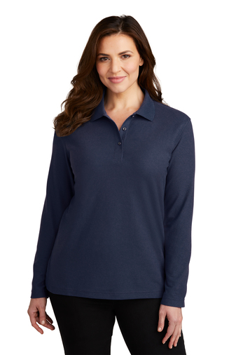 Port Authority Ladies Silk Touch™ Long Sleeve Polo | Product | SanMar