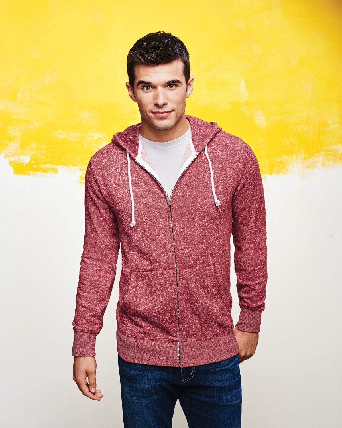 Marled fleece top