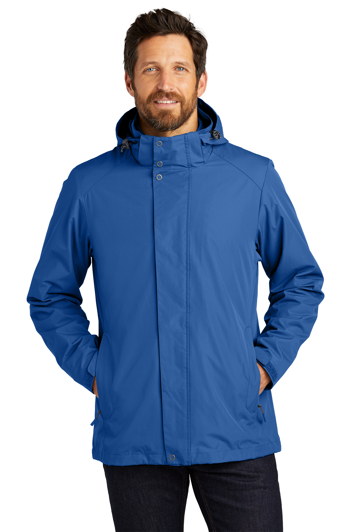 Men's Insulated Fishing Jacket with Removable Hood and Inner Storm