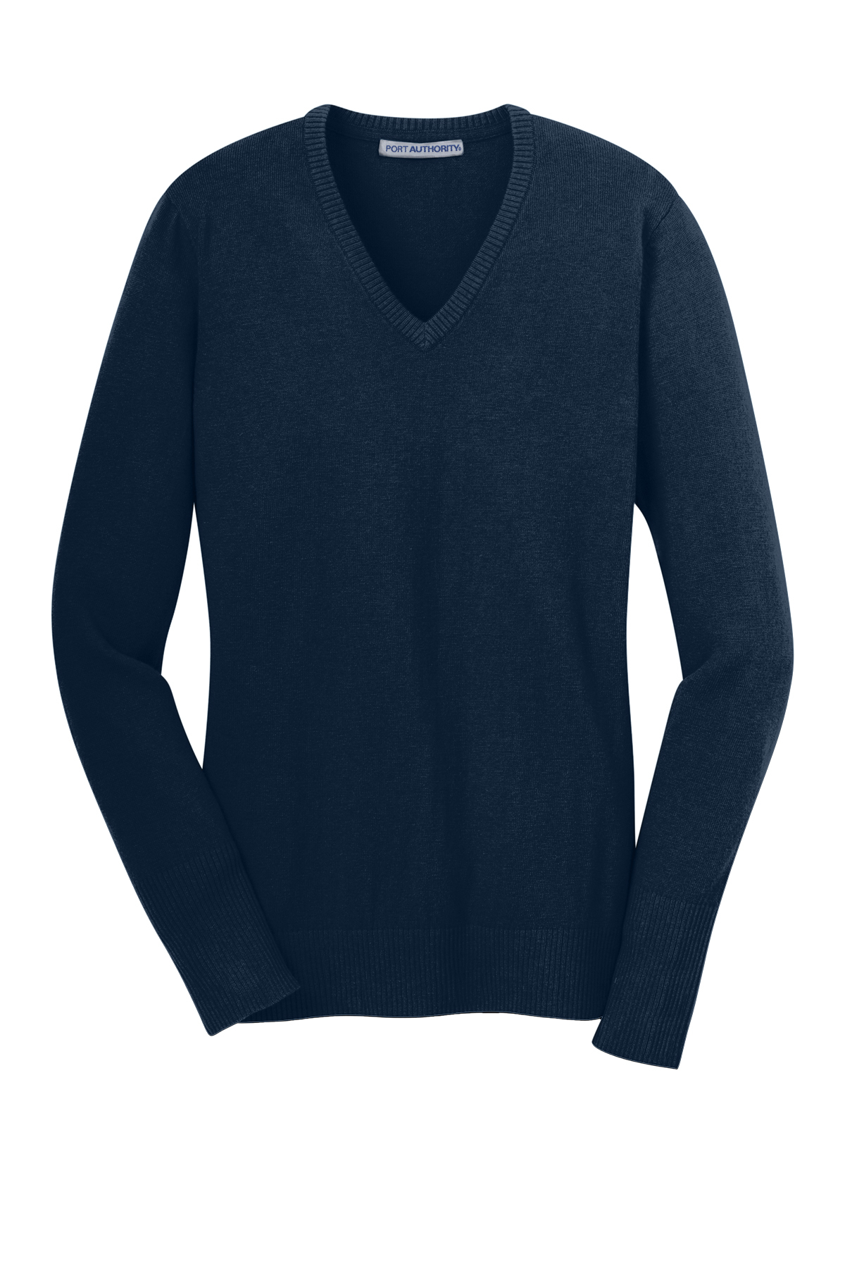 Ladies navy blue 2025 v neck jumper
