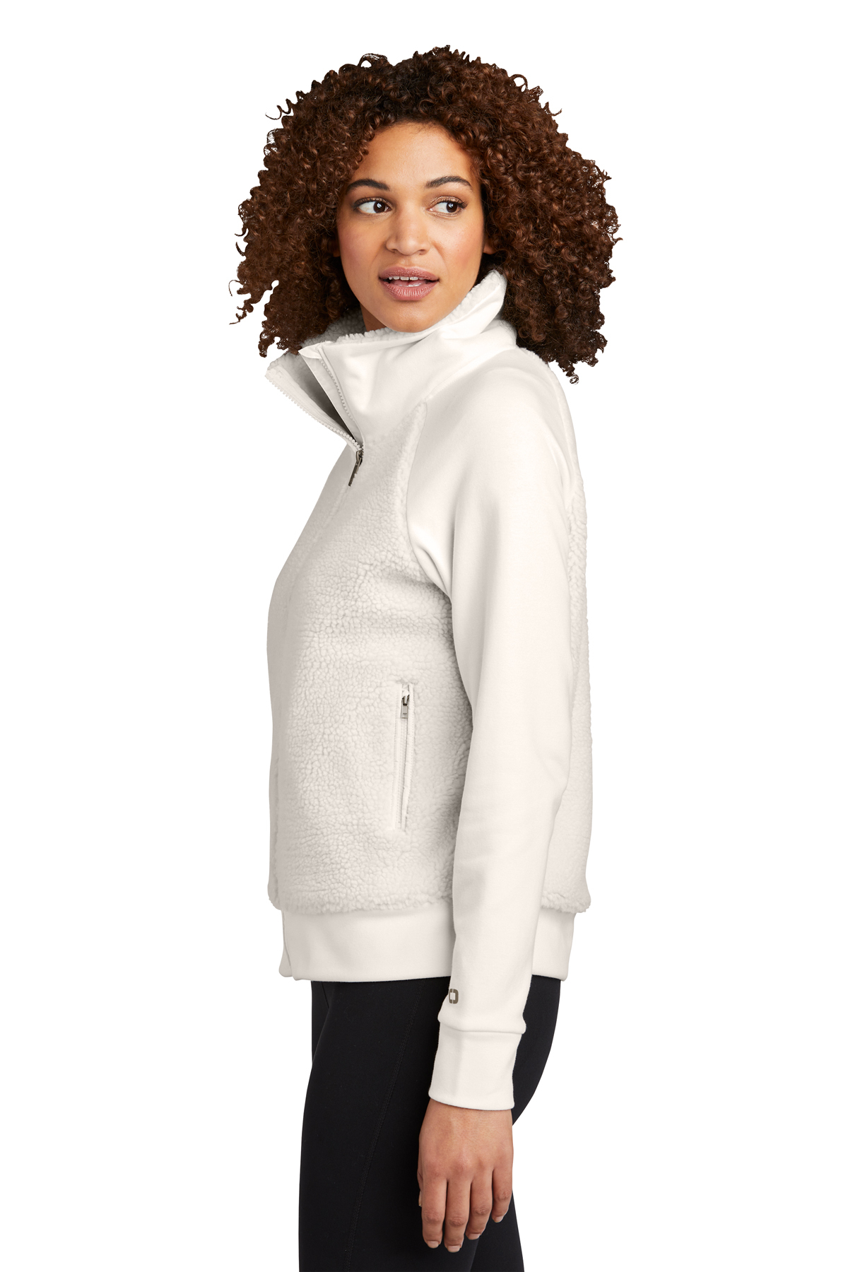 LULULEMON Ivory White Cream Fleece Zip Up Jacket Size 12