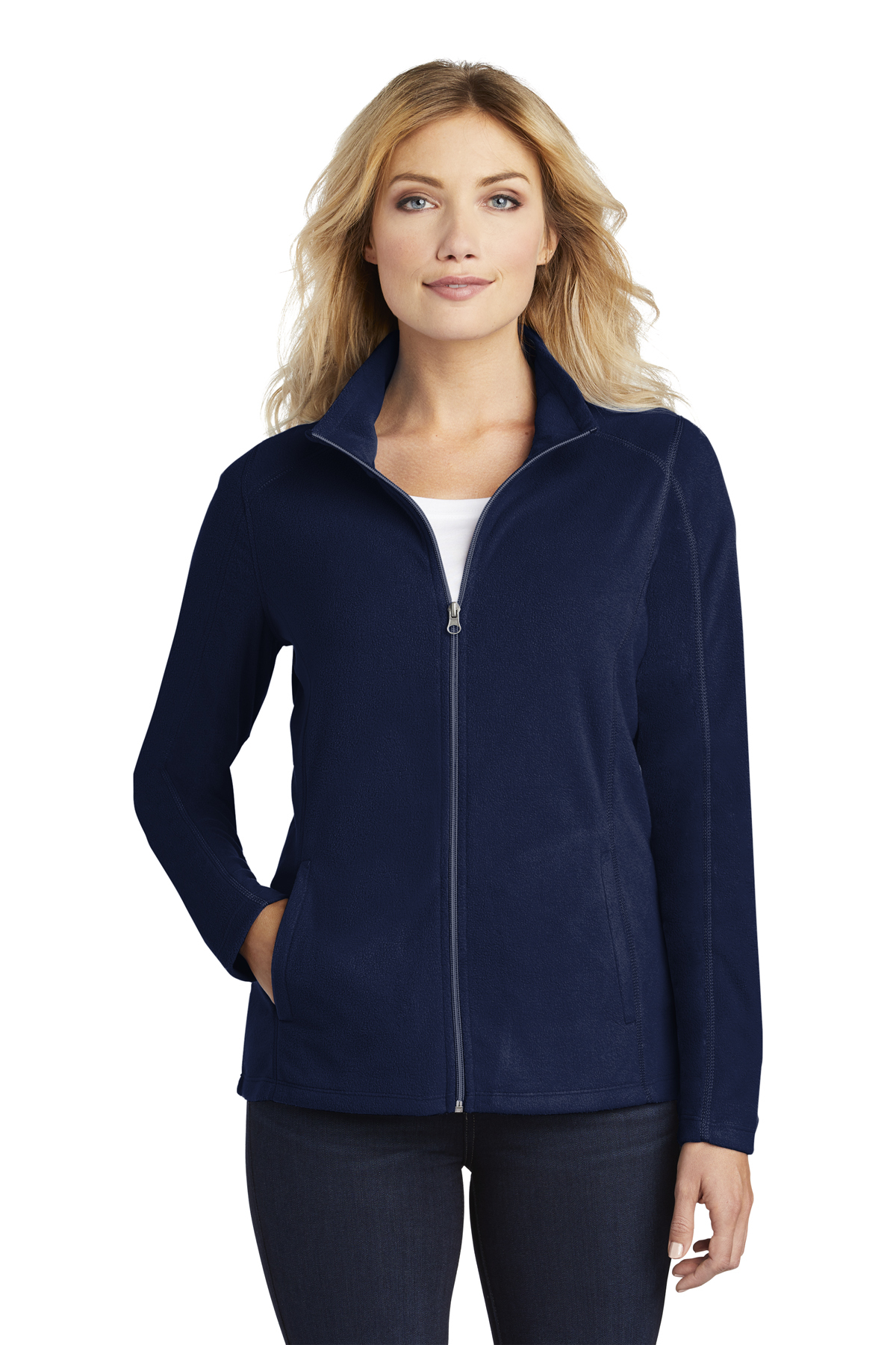 L235 - Port Authority Ladies Heather Microfleece Full-Zip Jacket