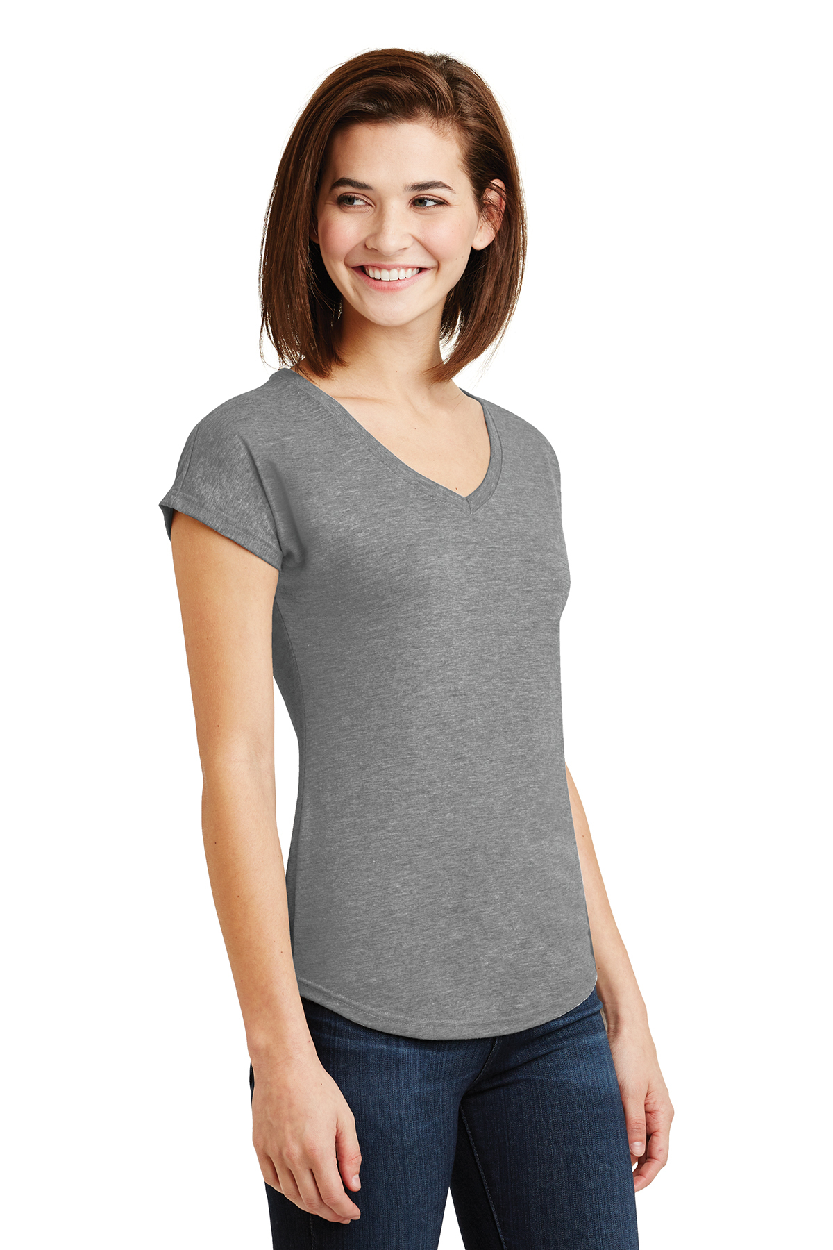 Anvil Womens/Ladies Short Sleeve Tri-Blend V-Neck T-Shirt