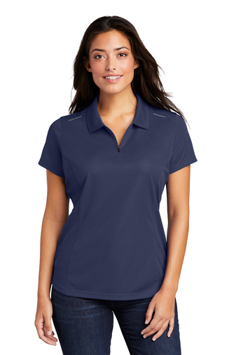 Port Authority SUP SUP Ladies Pinpoint Mesh Zip Polo Product